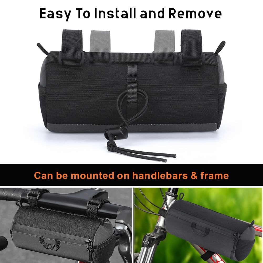 Borsa da manubrio da bicicletta, multifunzionale, 1 l, riflettente, con tracolla, per mountain bike, bici da corsa, City Bikes