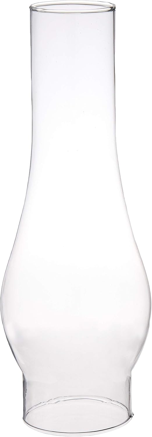 Ciata Oil Lamp, Glass, Victorian Hurricane Chimney Lamp Globe Replacement, 8-1/2 Inch Handblown Frosted Glass Chimney Lamp Shade with 3 Inch Fitter and 4 Inch Bulge - 2 Pack
