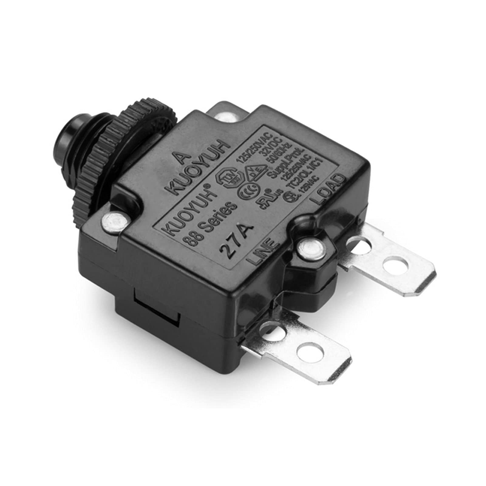AVSBBYEPS Circuit Breaker 27Amp Thermal Button Switch Single Pole Push to Reset Motor Overload Protector(10A)