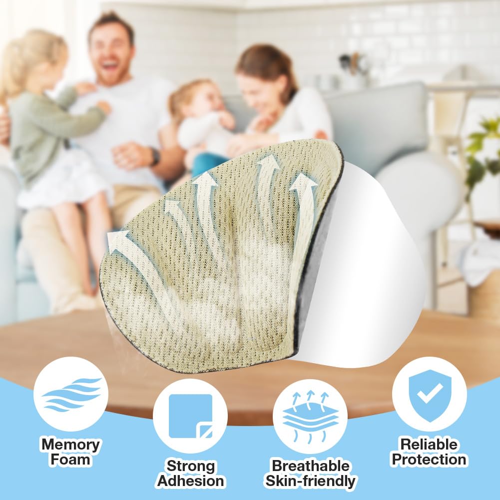 LOPHE Almohadillas para Talones, 3 Pares Almohadilla Talóneras Autoadhesivas para Mujeres y Hombres, Protector de Talon Esponja para Antirozaduras Zapatos y Reducir Talla Zapata (Negro)