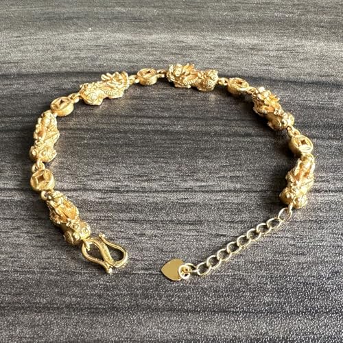 Fashion 18K Gold Plated Feng Shui Adjustable Wristband Pi Xiu Link Chain Bracelet4
