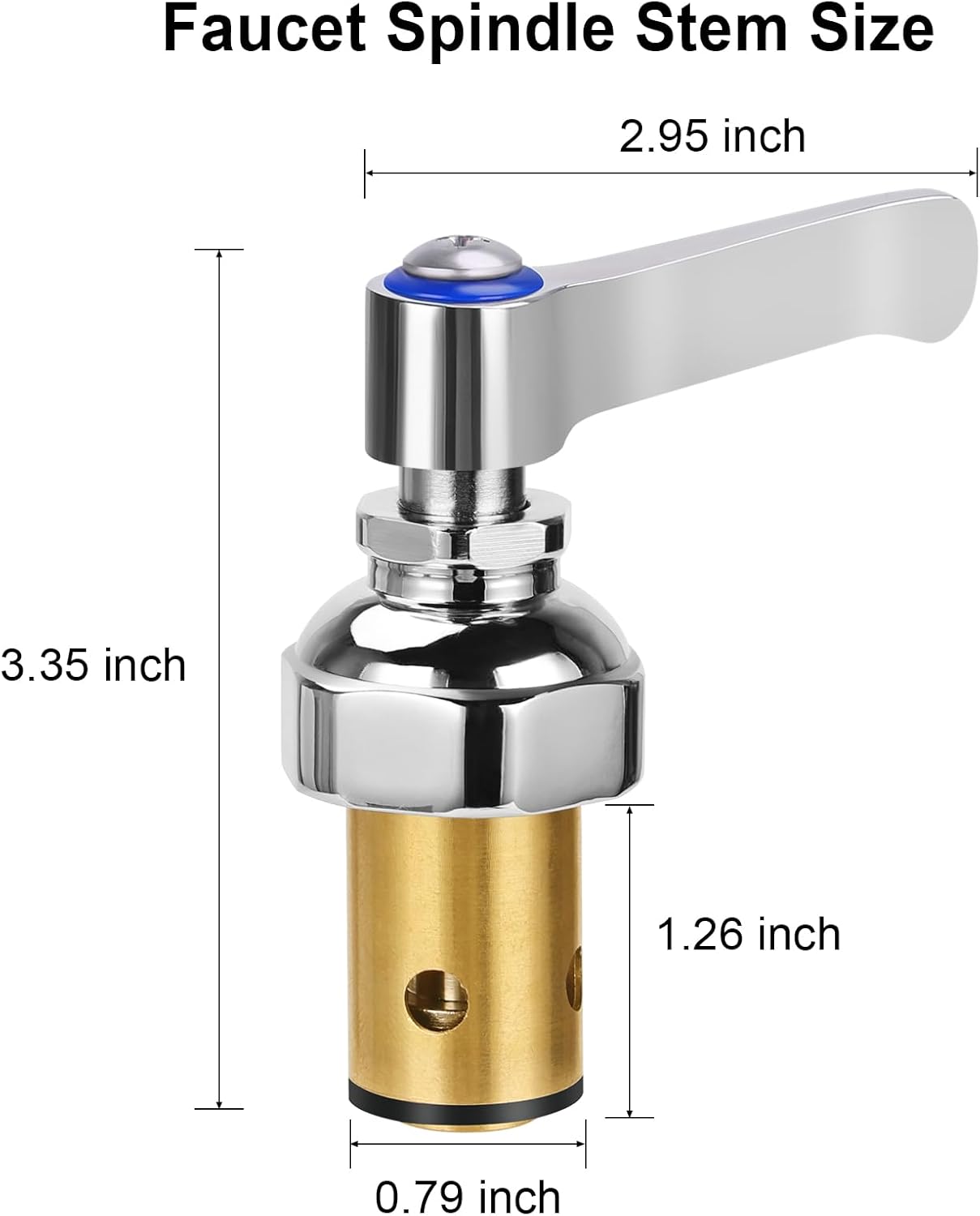 COOLWEST Hot and Cold Handle Stem Assembly for T&S Brass Faucets - Compatible with 002713-40 002714-40 Spindle Assembly Cartridge for Eterna Valve Replacement Part