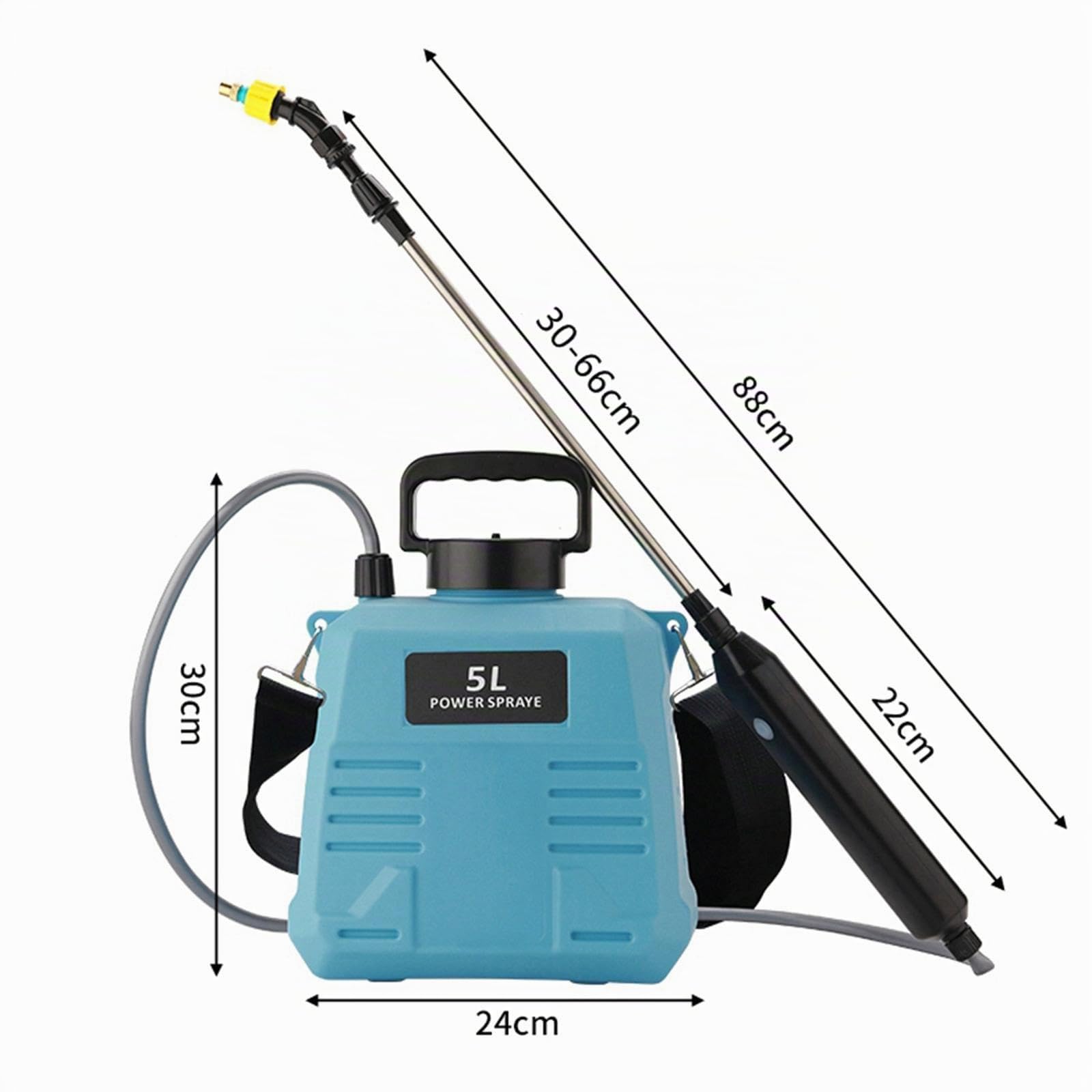 Pulverizadores de Bomba Eléctrica, Pulverizador de Jardín, Varillas Telescópicas, Pulverizador de Riego para Interiores y Exteriores, 5L Azul