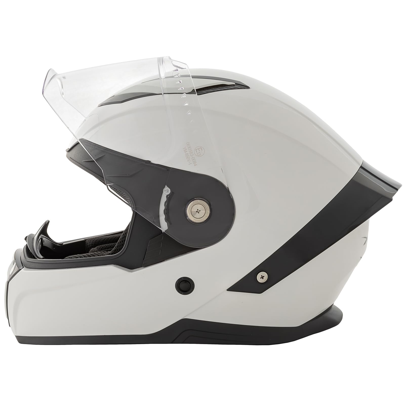 Casco Integral Moto Scooter Visera Gafas retráctiles Touring Blanco M
