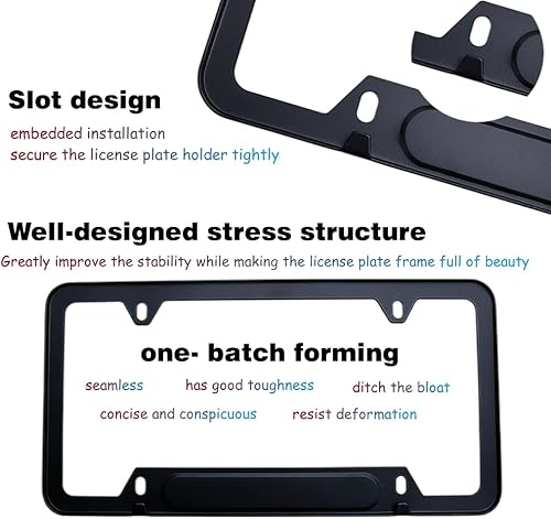 Miniatura 3 de 2 marcos negros para matrícula, material de aluminio, 4 agujeros, tapas de rosca, juego de cubiertas compatibles con 1, 2, 3, 4, 5, series X1, X3,