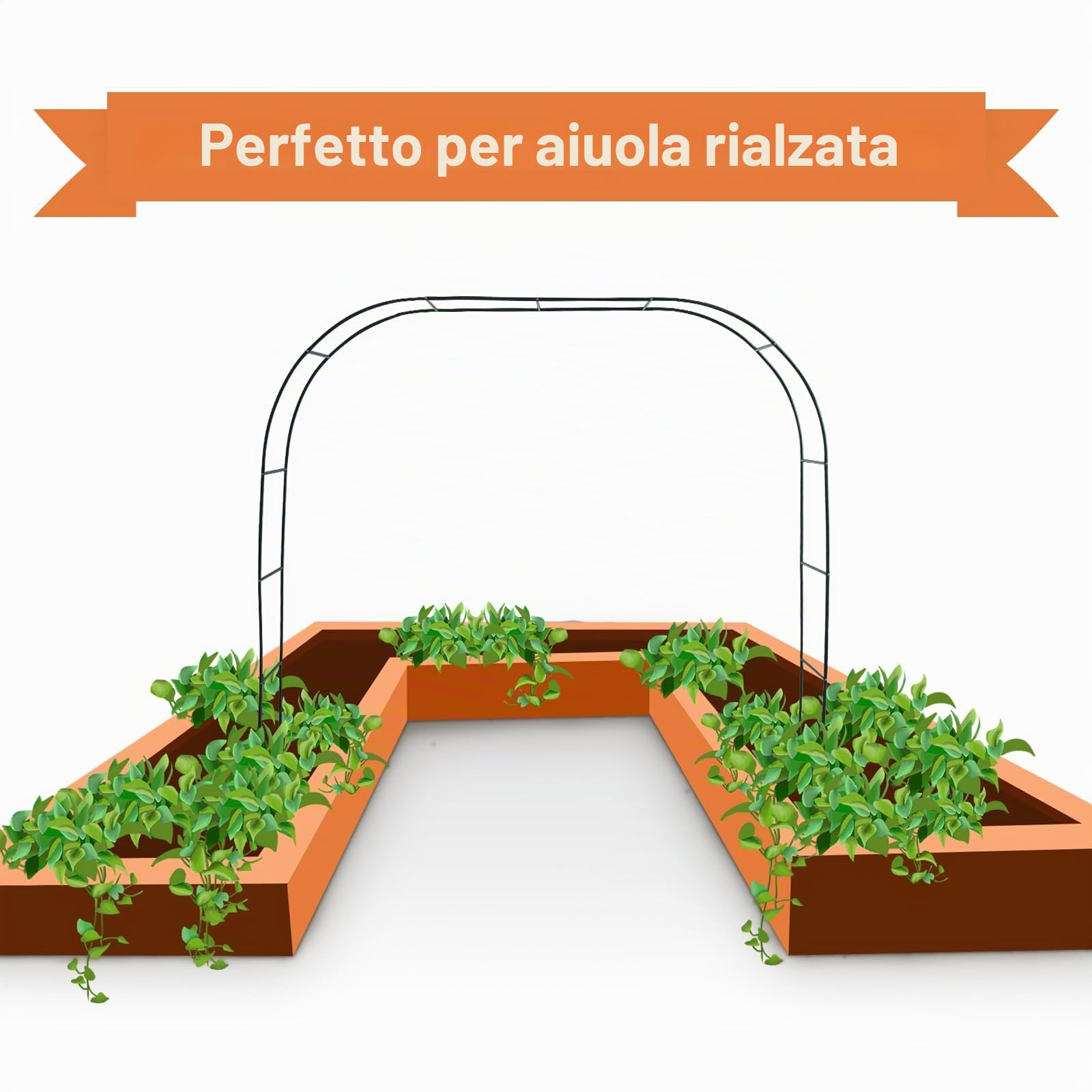 Mr. Ton Garden Arch, Arco di nozze, Pergolato da giardino per interni ed esterni, varie piante rampicanti, altezza 7'8 x larghezza 4'5 cm