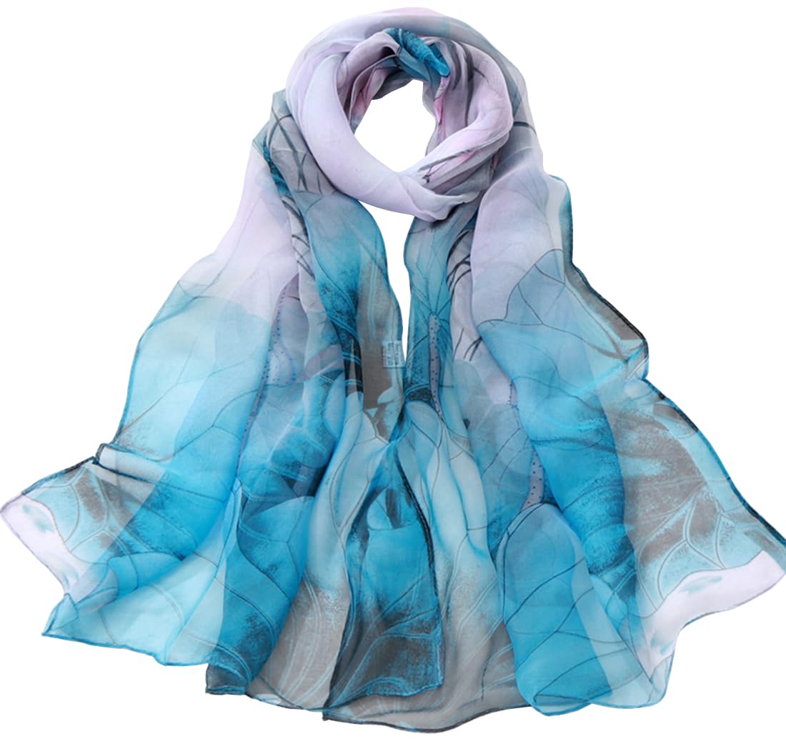 MINIDORA Lightweight Scarves for Women Elegant Floral Pattern Scarf Shawls Sunscreen Head Shawls