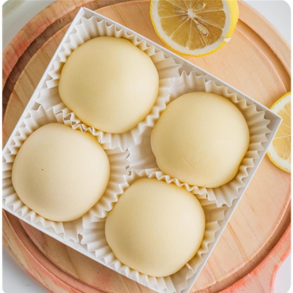 OUKEYI Set da 50 scatole per sandwich con coperchio trasparente, per torte, per muffin, formaggio, pasticceria, dessert, sushi, frutta, espositore per alimenti (carta kraft bianca)