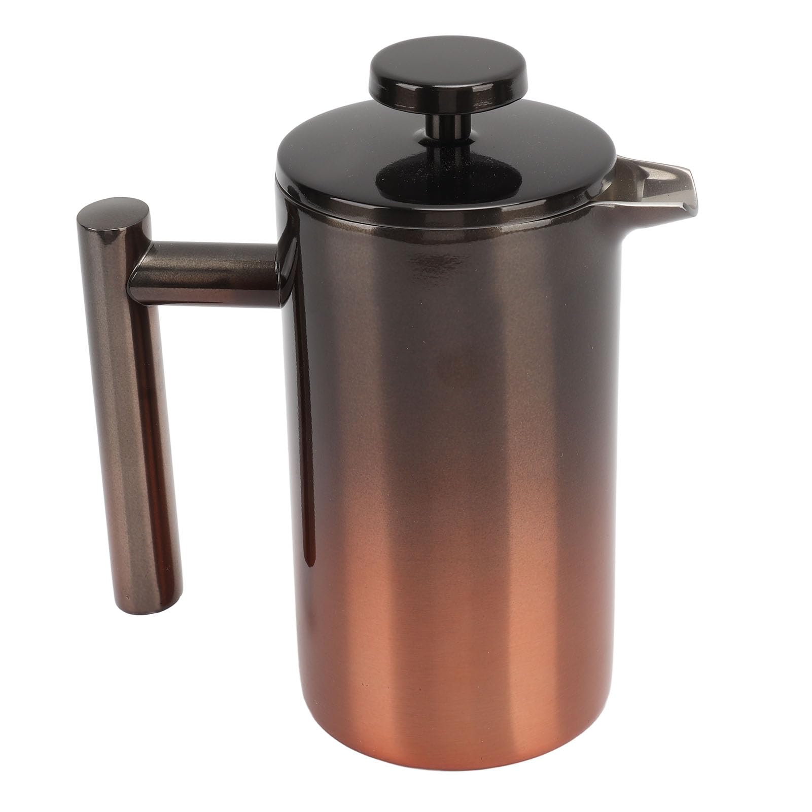 French Press Coffee Tea Maker con Filtro Rampa Gradiente in Acciaio Inossidabile a Doppio Strato 304 per (350 ml)