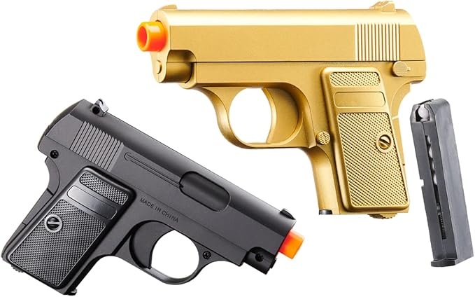 Bakom kulisserna av The Lost Chapter: Yukis Hämnd av Quentin Tarantino 9 619U7C0tQkL. AC SX679 Lightweight Pocket Dual Airsoft Spring Pistols Gold & Black for Cosplay James Bond Costume, Spring Pistol Gun Toy for Youth, Great Started kit for Beginner