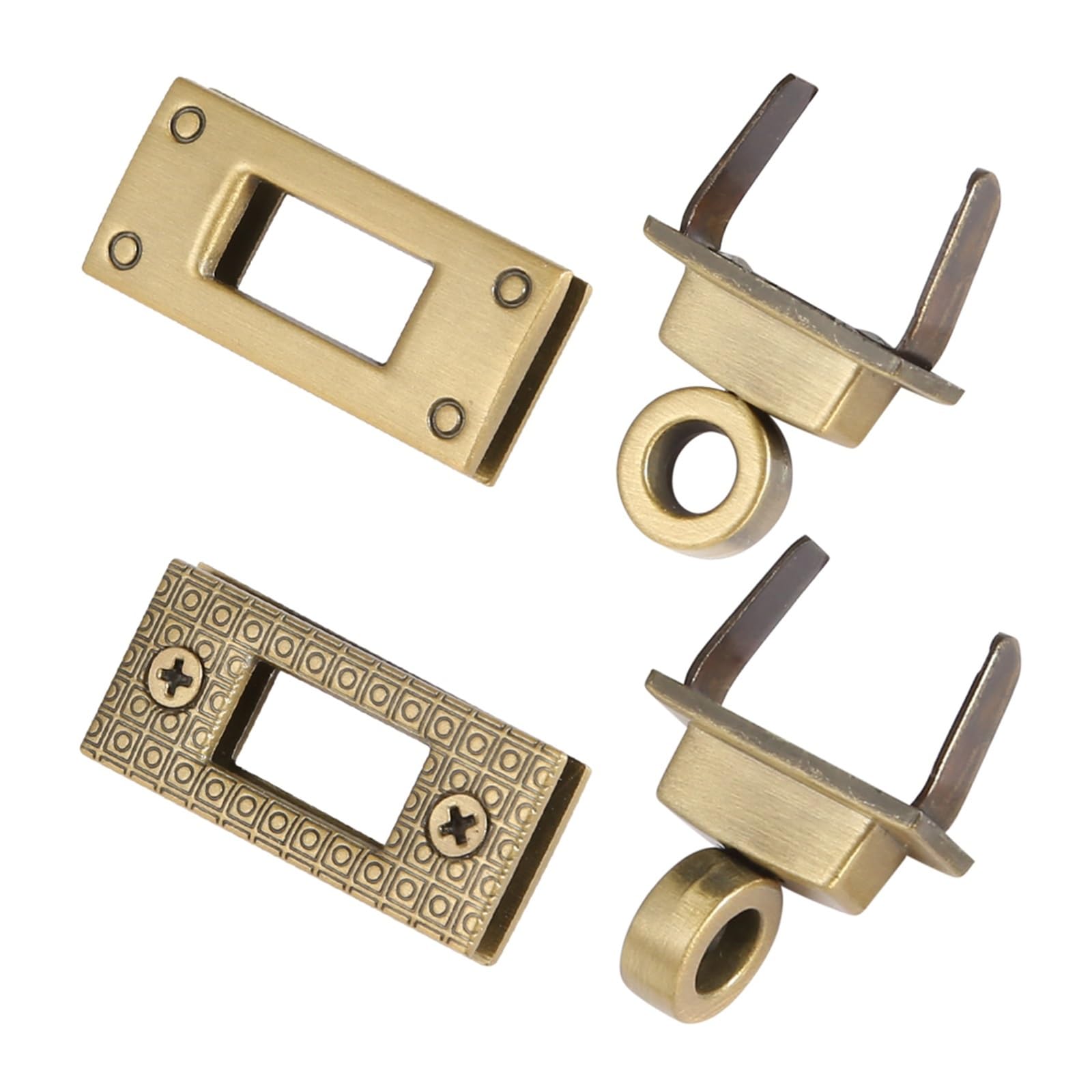 PVUVTNAHW 10PCS 3.5CM Metal Rectangle Turn Lock Twist Clasp For Leather Craft Handbag Shoulder Bag Purse DIY(Cinnamon)