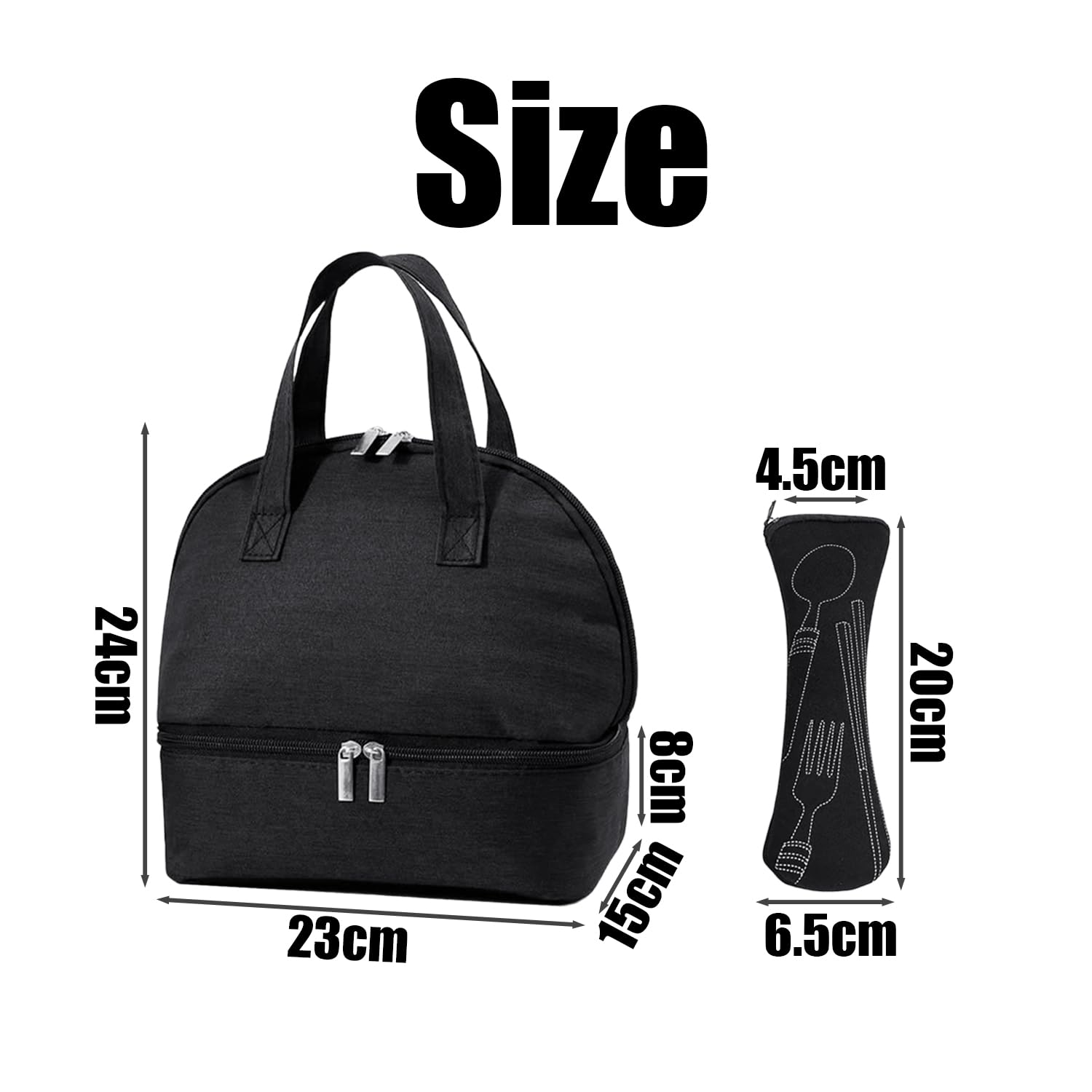 1 Piece of Aluminum Foil Lunch Box Bag, 1 Piece of Portable Tableware Cloth Bag, Durable and Lightweight Design - Image 2