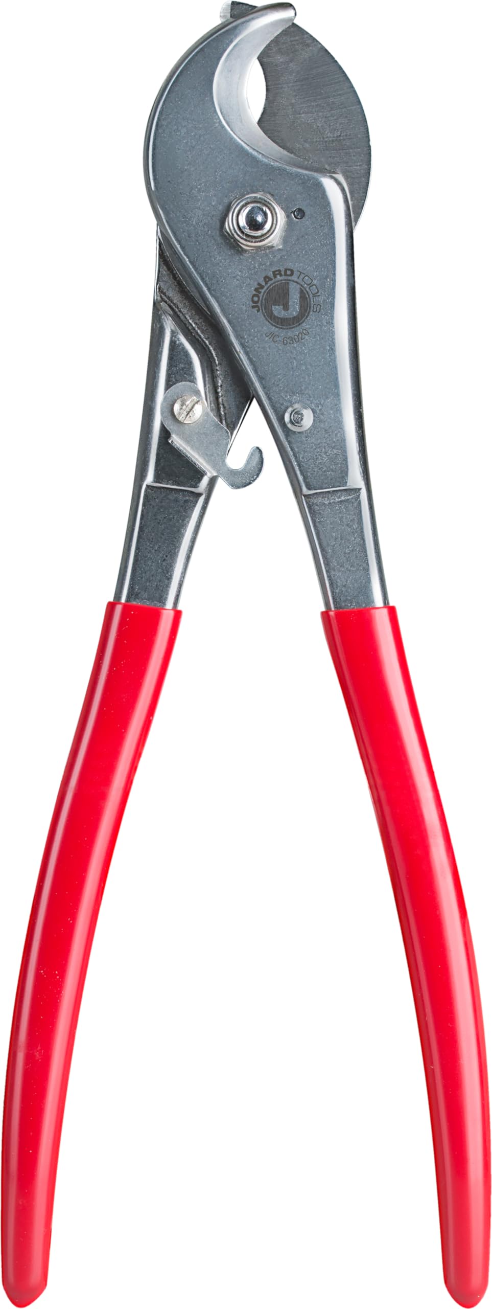 Jonard Tools JIC-63020 9" Curved Jaw Cable Cutter - Chrome Vanadium Steel, Curved Jaw, Shear-Type Blade, Cuts 100-Pair 24 AWG, Ergonomic Grip, Locking Mechanism