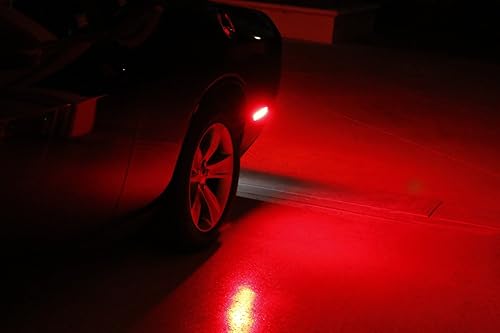 Miniatura 7 de iJDMTOY Kit de luz de marcador lateral LED ámbar y rojo con lente ahumada, compatible con Dodge Challenger 2015-22, alimentado por LED total de