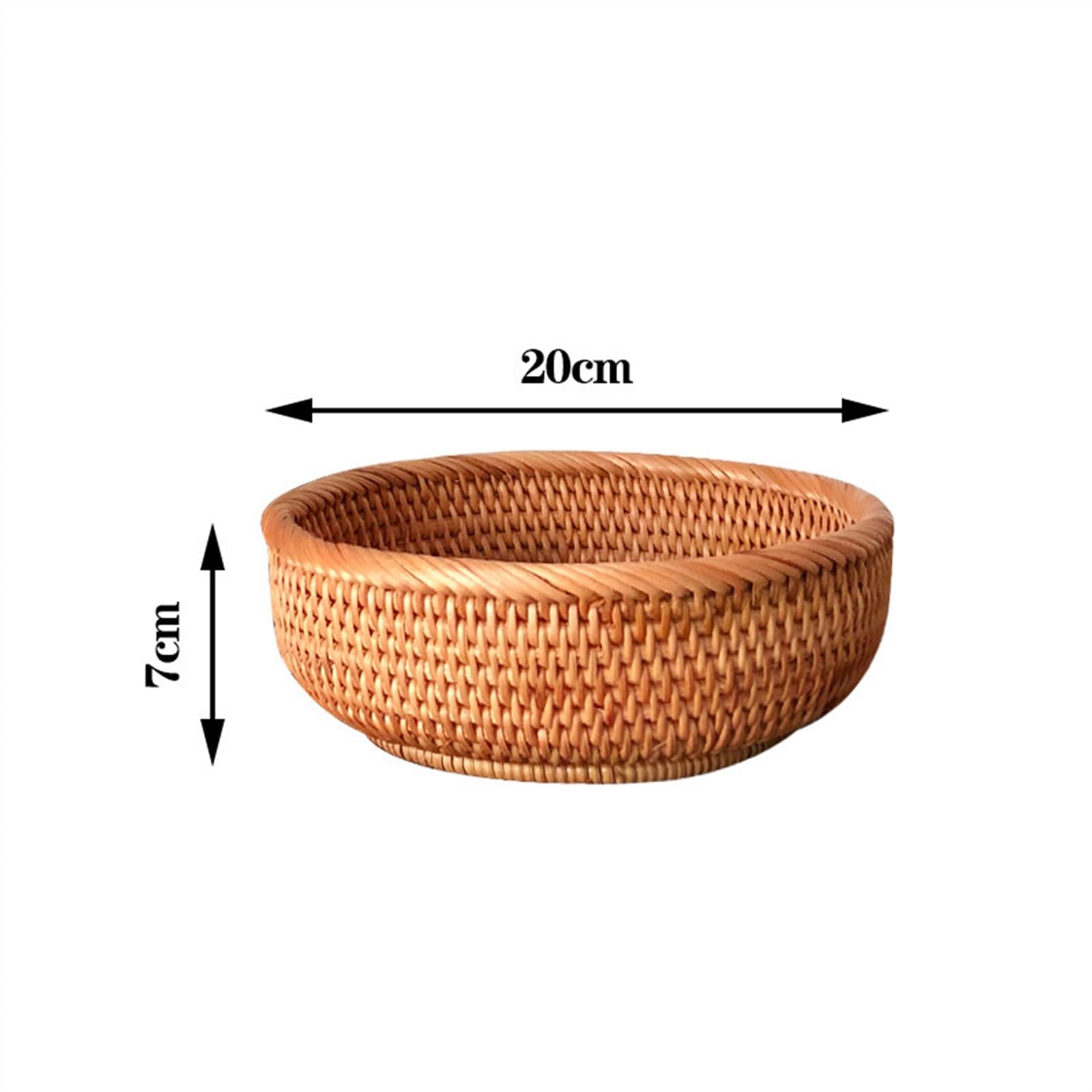 Portafrutta Cestino for il pane rotondo in rattan da 3 pezzi - Cestino for il pane con frutta in vimini naturale, ciotole rotonde for il pane in rattan intrecciato, cestino for il pane in rattan fatto