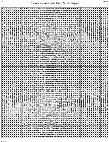 Miniatura 3 de Scarlet Quince VHU003lg Flores en un jarrón Terra Cotta por Jan Van Huysum - Tabla de punto de cruz, tamaño grande