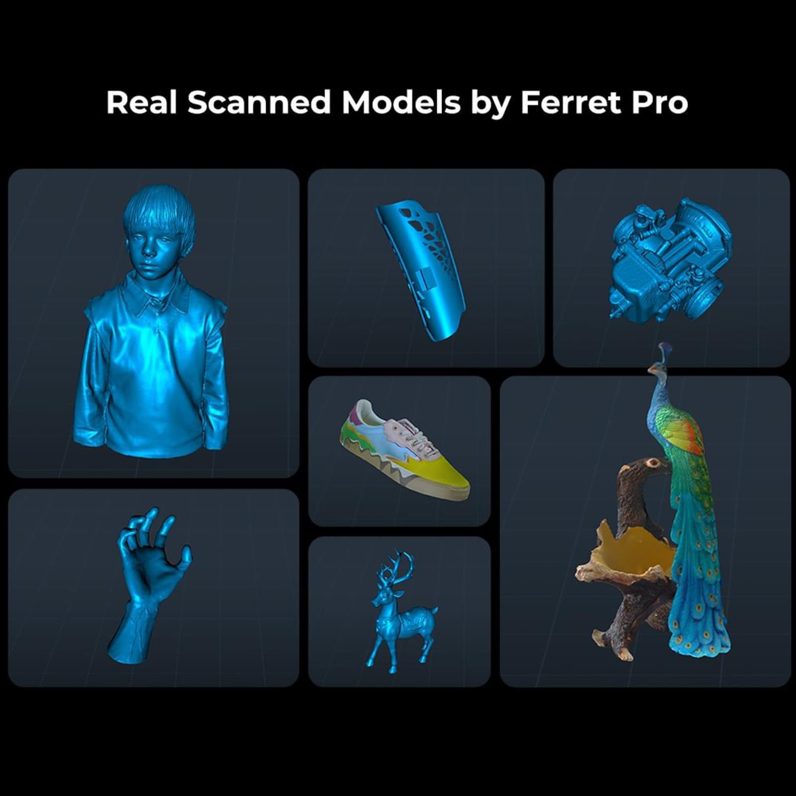 Creality Scanner CR-Scan Ferret Pro 3D per stampante 3D, scansione manuale 3D, scansione anti-shake track, scansione Wifi6, precisione 0,1 mm, colore pieno a 24 bit per telefono Android iOS, PC Mac