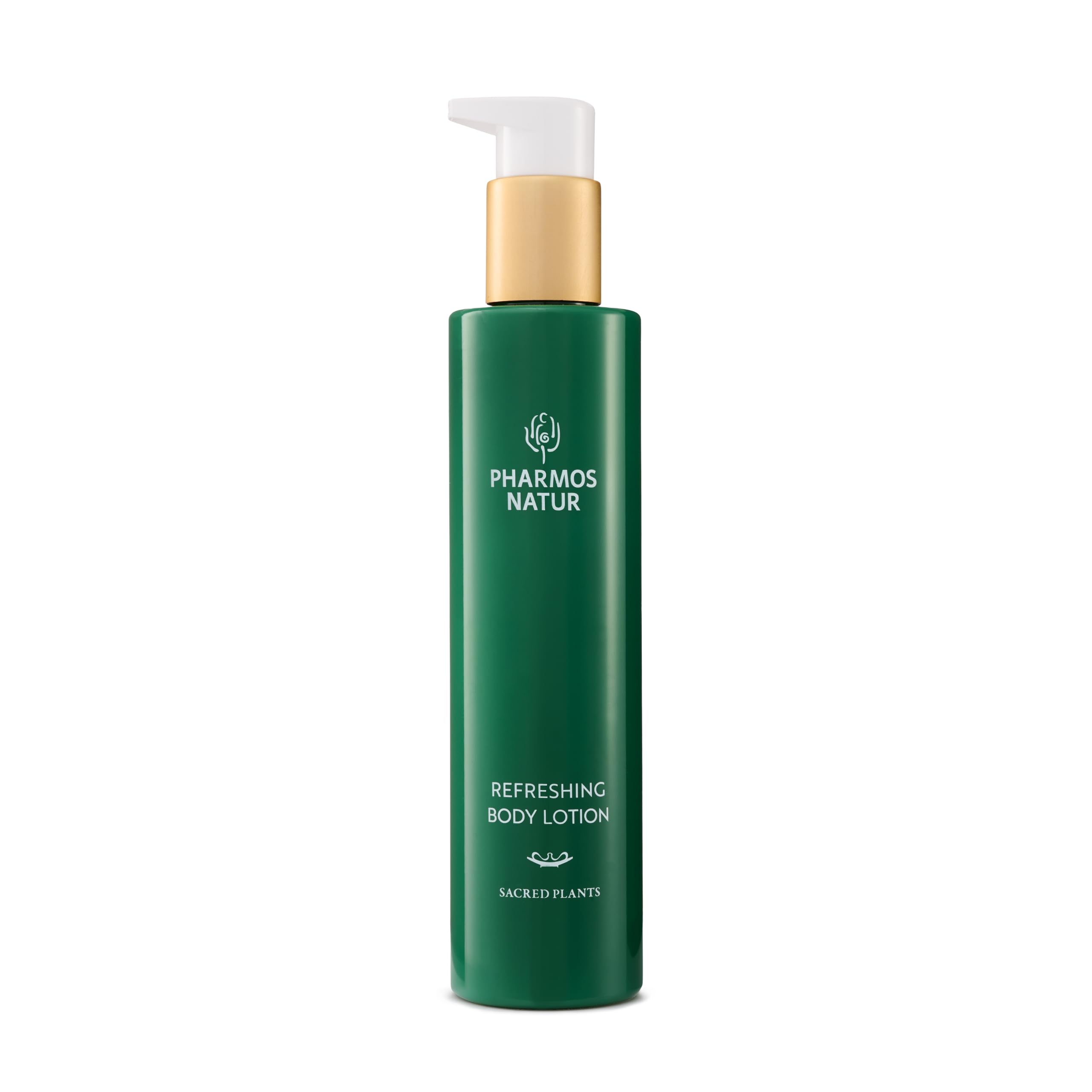 Pharmos Natur Refreshing Body Lotion – erfrischende Ve­tiver-Sandelholz Körperlotion, vegan, Bio Aloe Vera, Jojobaöl & Sheabutter, feuchtigkeitsspendend, kühlend, beruhigend, alle Hauttypen - 200 ml