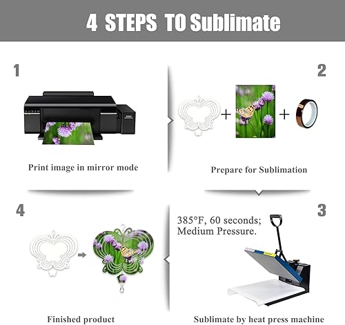 Miniatura 4 de Paquete de 4 hilanderos de viento de sublimación de 8 pulgadas, escultura de viento de metal de aluminio 3D para patio y jardín, adornos artísticos