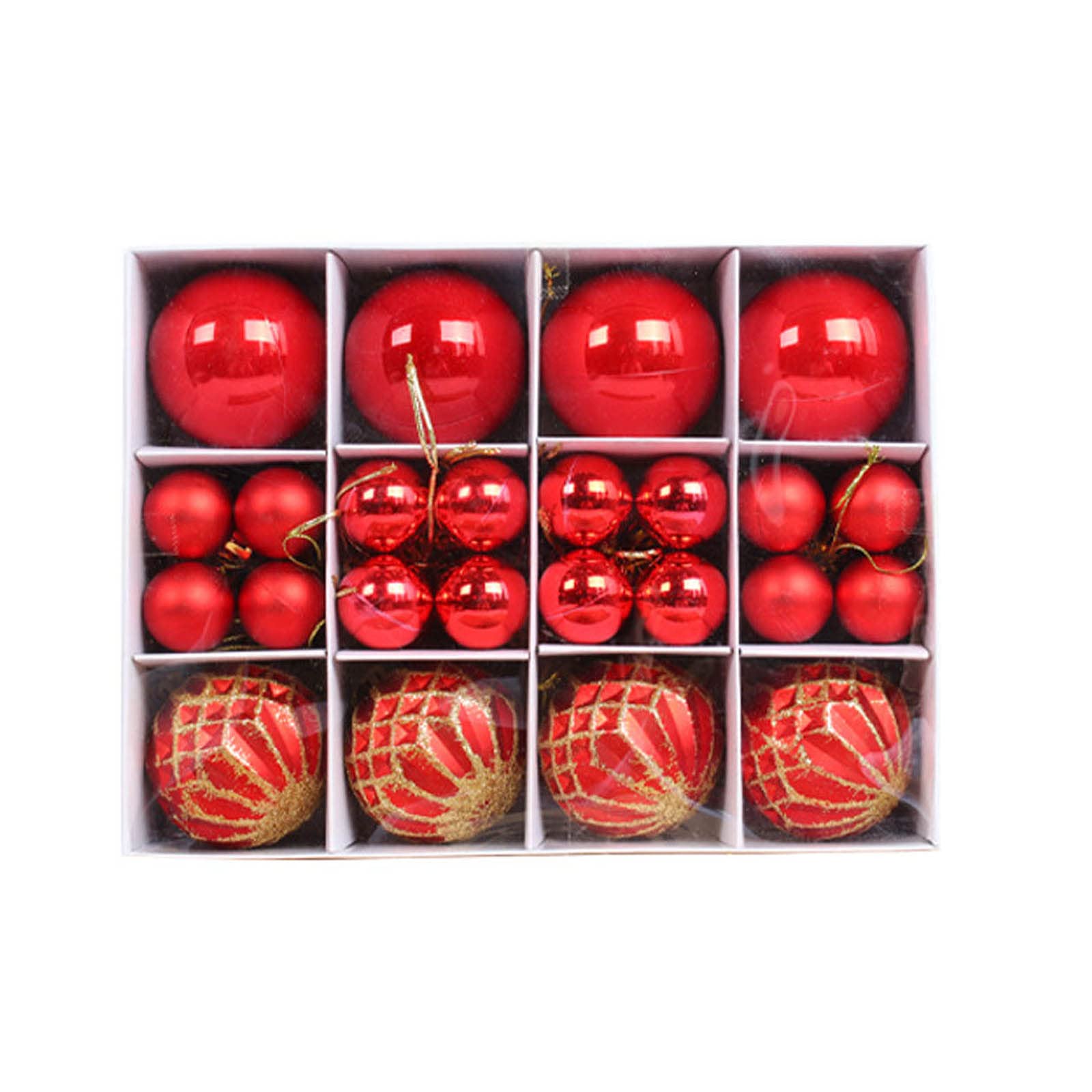 Kalttoy 40Pcs Christmas Baubles Shatterproof Balls Tree Decoration Ornaments Bright Electroplating Tree Pendants Christmas Ball Ornaments Set Shatterproof