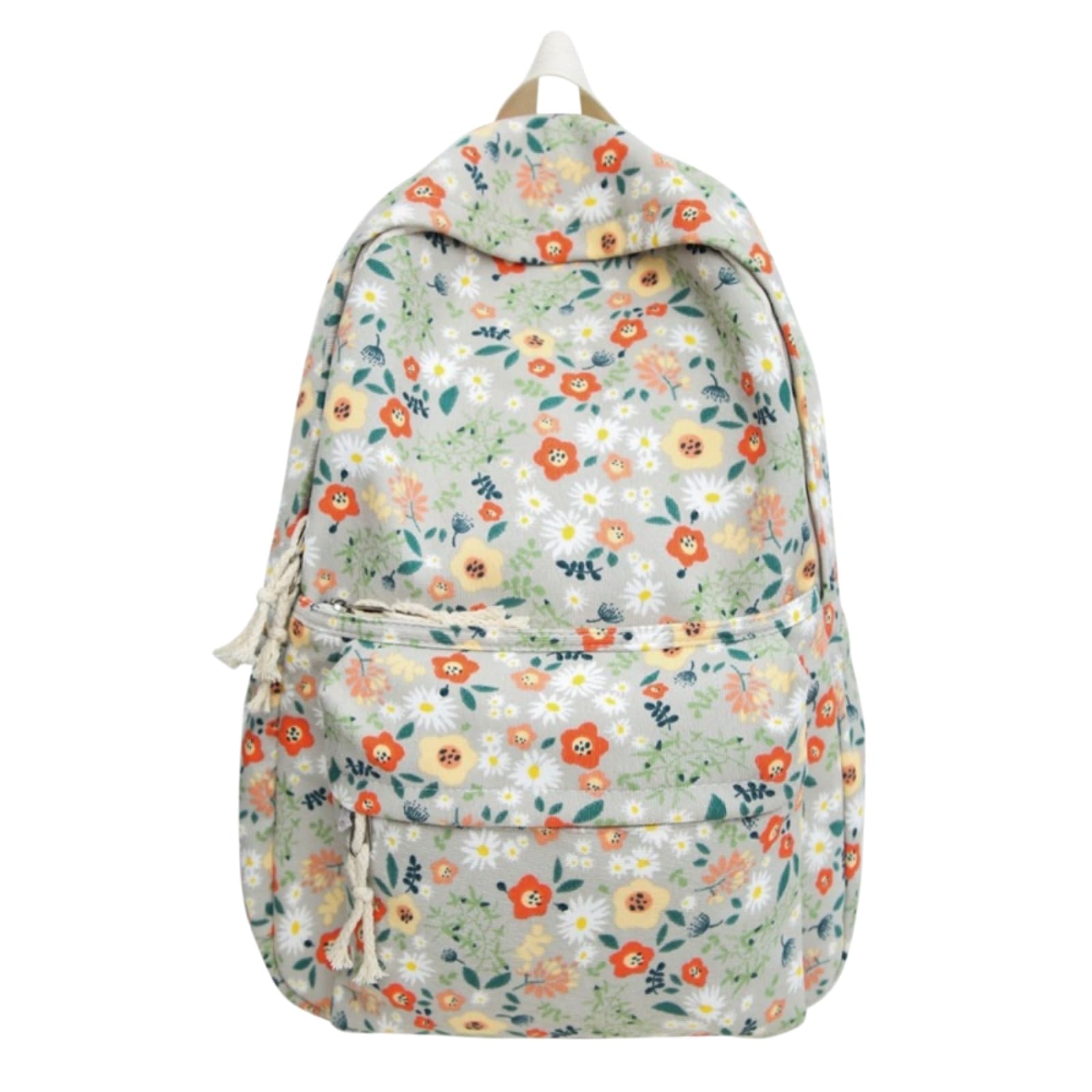 Zaino da Viaggio Florale Stampato Acqua Resistente Daypack Multi Tasca Laptop per La Scuola Uscita Giornaliera Si Adatta al Portatile 14 Pollici-Green