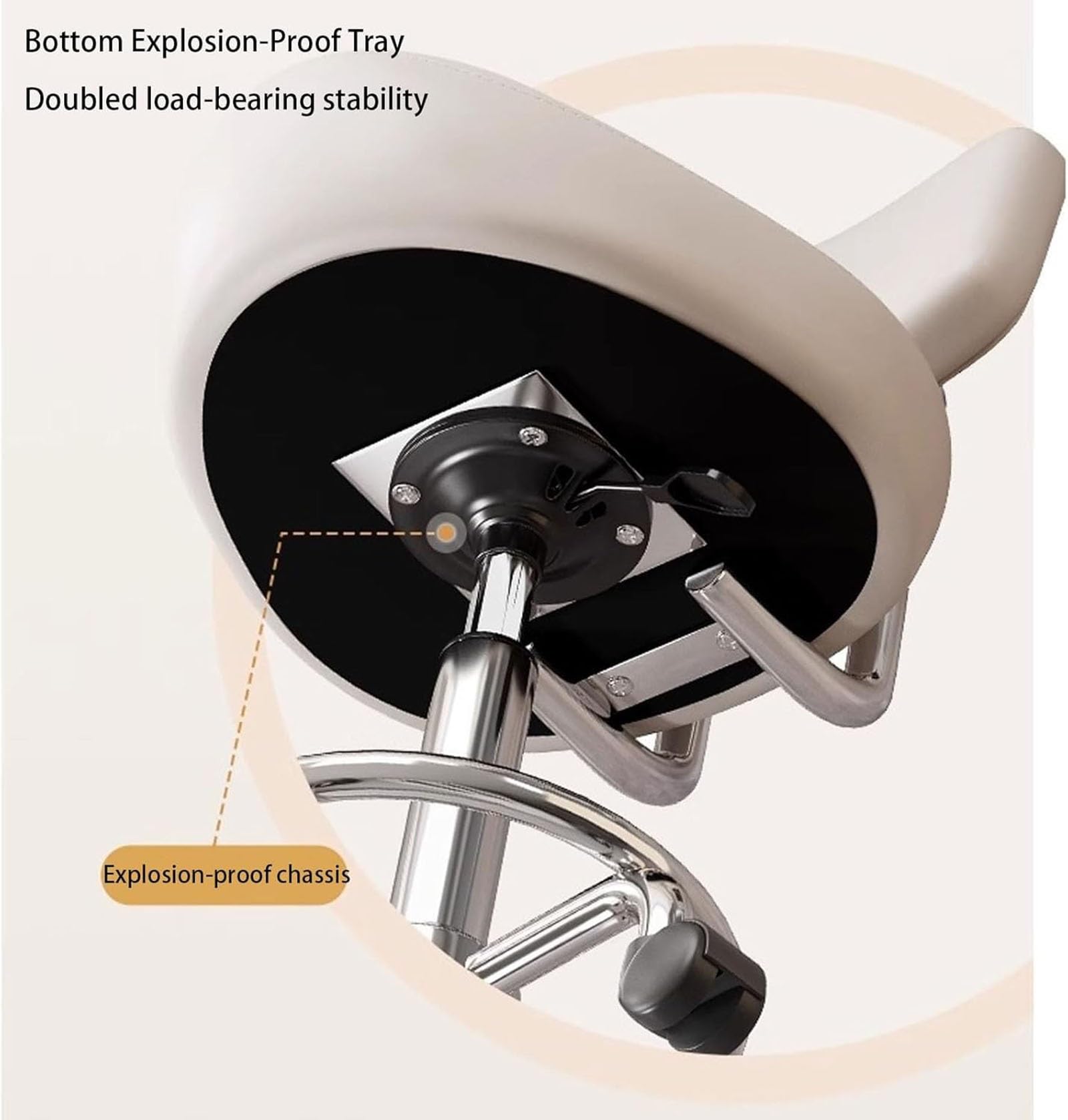 Höhenverstellbarer Rollhocker mit Rückenstütze und Fußstütze, ergonomischer Zeichenstuhl für Büro, Küche, Medizin, Zahnarzt, Labor, Zuhause