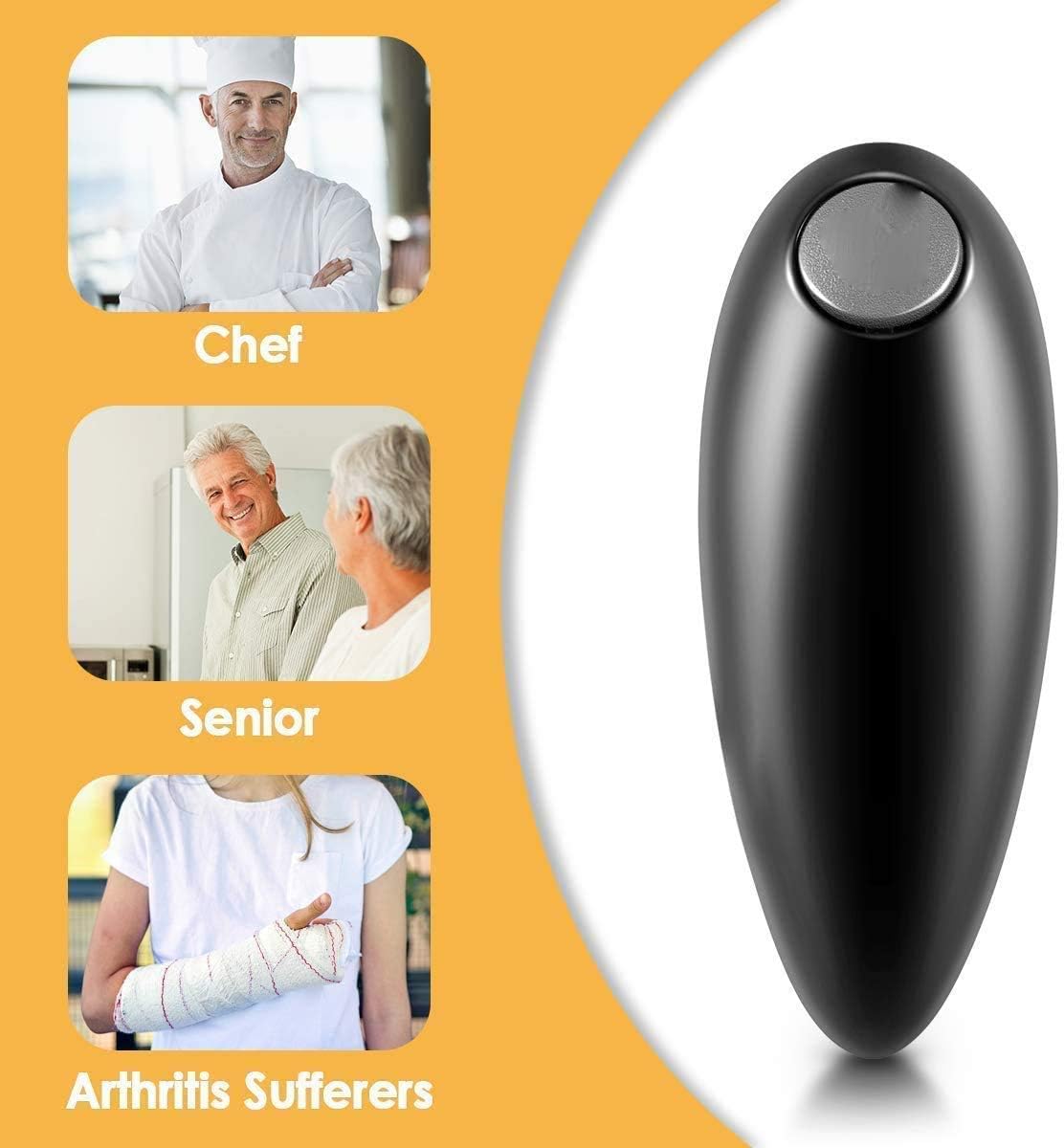 Electric Can Opener, Restaurant can Opener, Smooth Edge Automatic Electric Can Opener! Chef's Best Choice (Upgraded-electric)