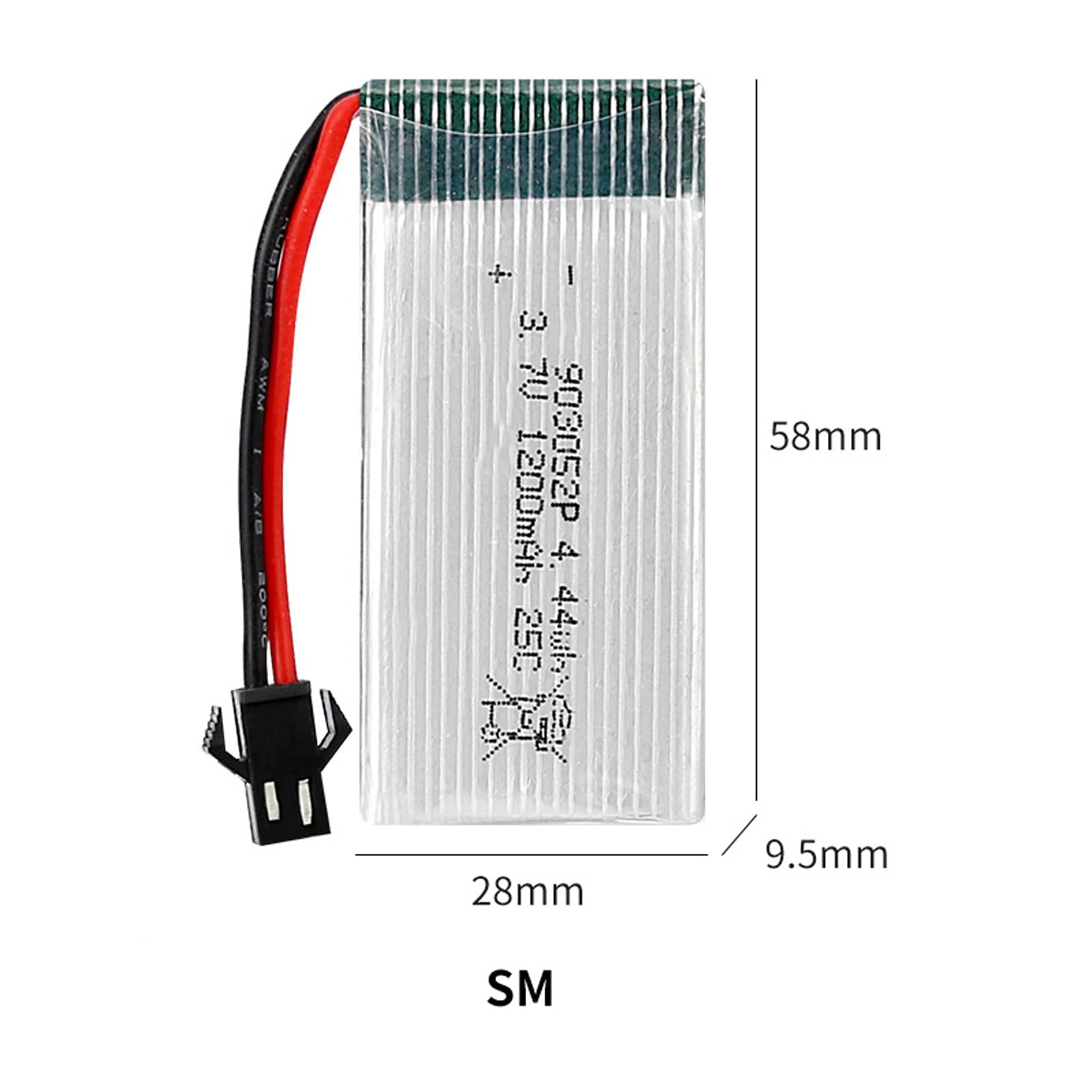 Amazon.co.jp: リチウムポリマーバッテリー 3.7V 1200mAh 903052P 25C