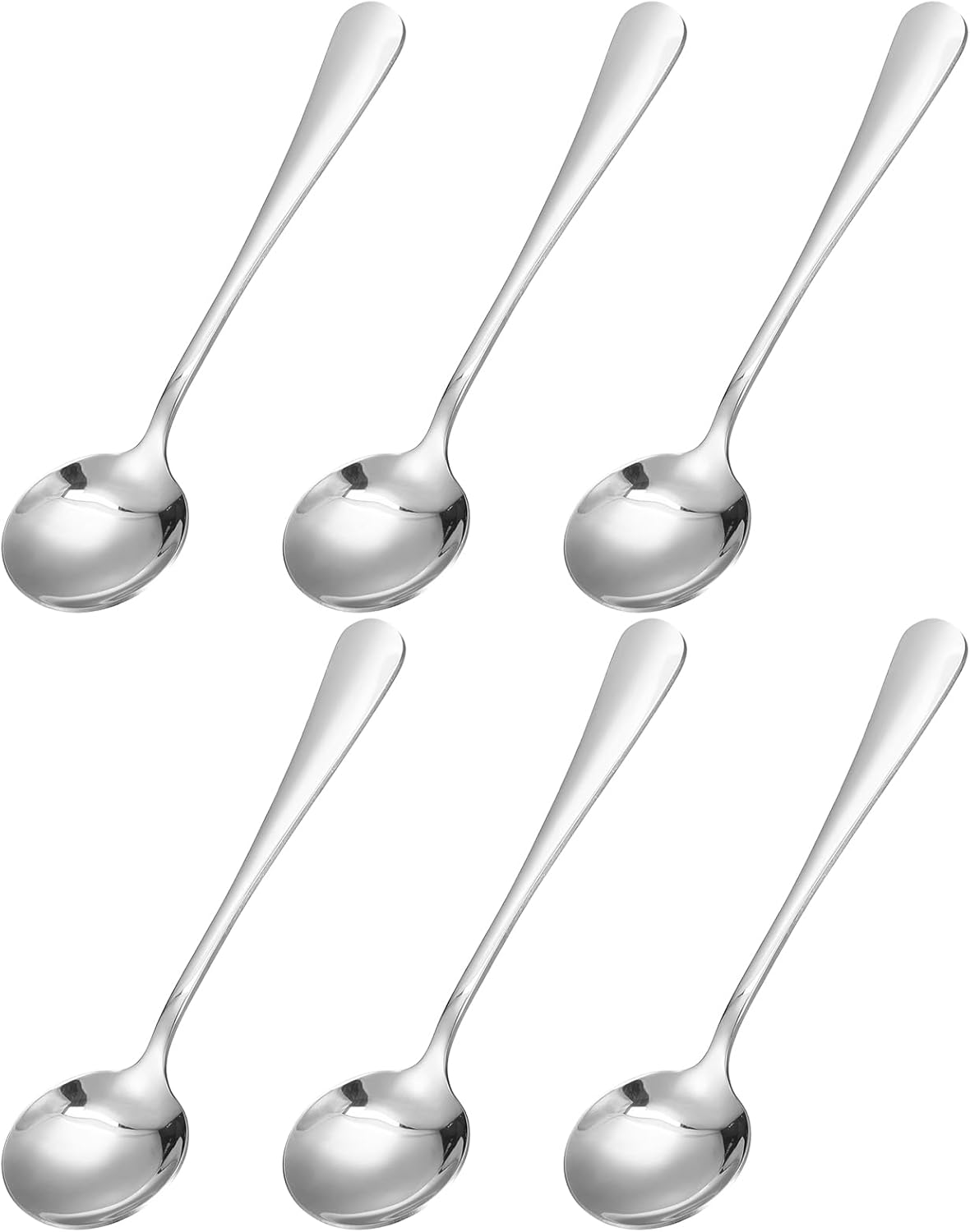 uxcell 6Pcs Stainless Steel Soup Spoon 6 Inch Tea Spoons