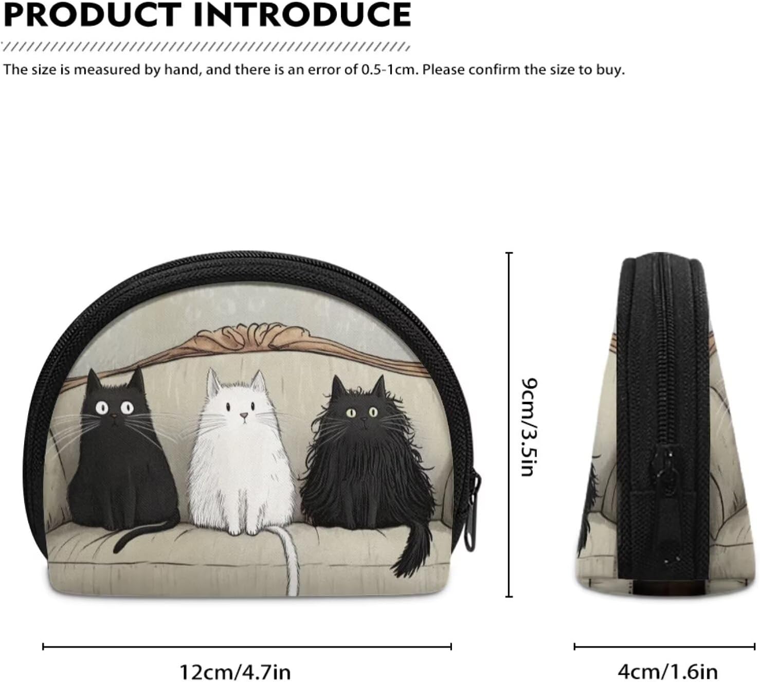 Couch Cat Coin Purse Pouch Zipper Coin Purse Pouch Cute for Women Girls Organizer Cards Keys Lipsticks Easy Daily Outings