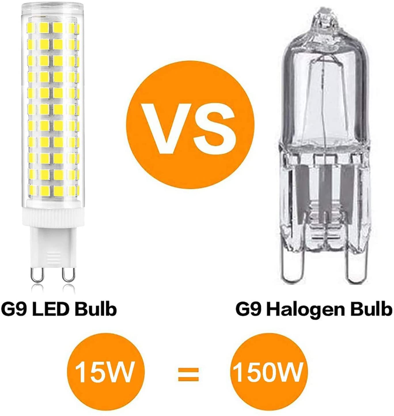 G9 Bombillas LED, Regulable 15W 136LED Beads 1500LM 2835SMD LED Bi-pin Luces Led Bombilla de maíz AC 220V para candelabro Iluminación del hogar, Haz de 360 ​​grados,Cold white,6 Pack