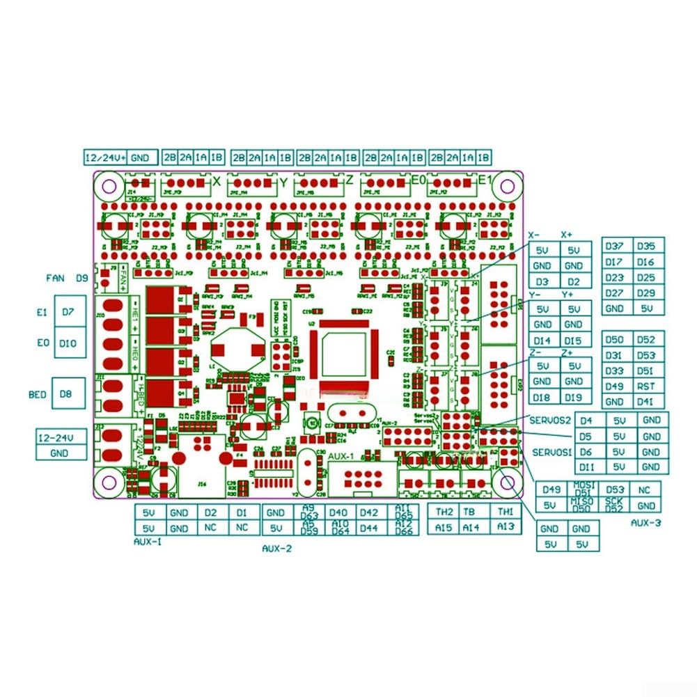 Für MKS GEN-L V1.0 Motherboard-Steuerplatine für Artillerie für Sidewinder für X1, kompatibel für 3D-Drucker-Mainboard mit Marlin-Unterstützung, Multi-Channel