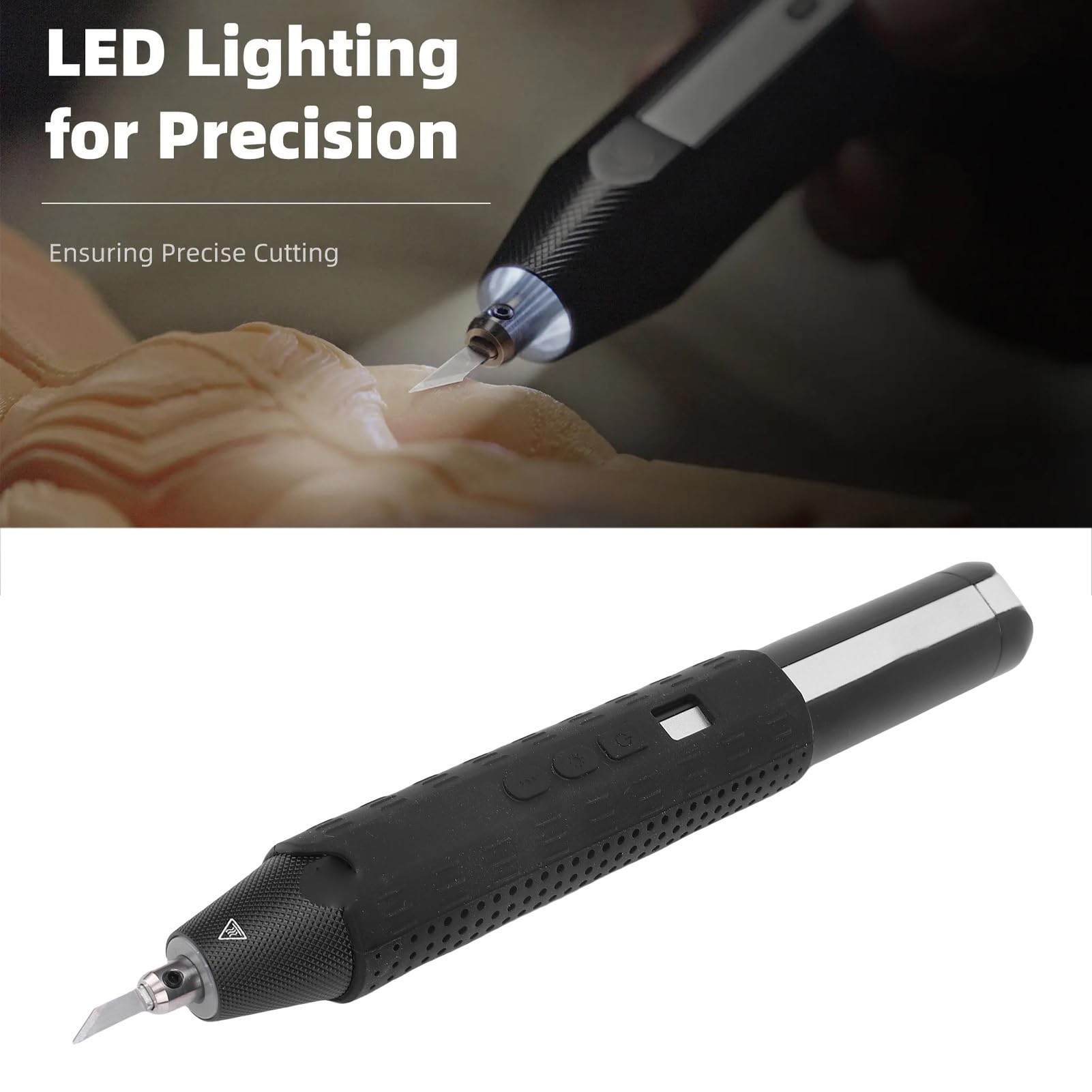 Fafeicy Cutter Ad Ultrasuoni 40kHz con Luce LED 3 Modalità di Potenza 24pcs TIPS per Legno Pelle PVC Stampato 3D