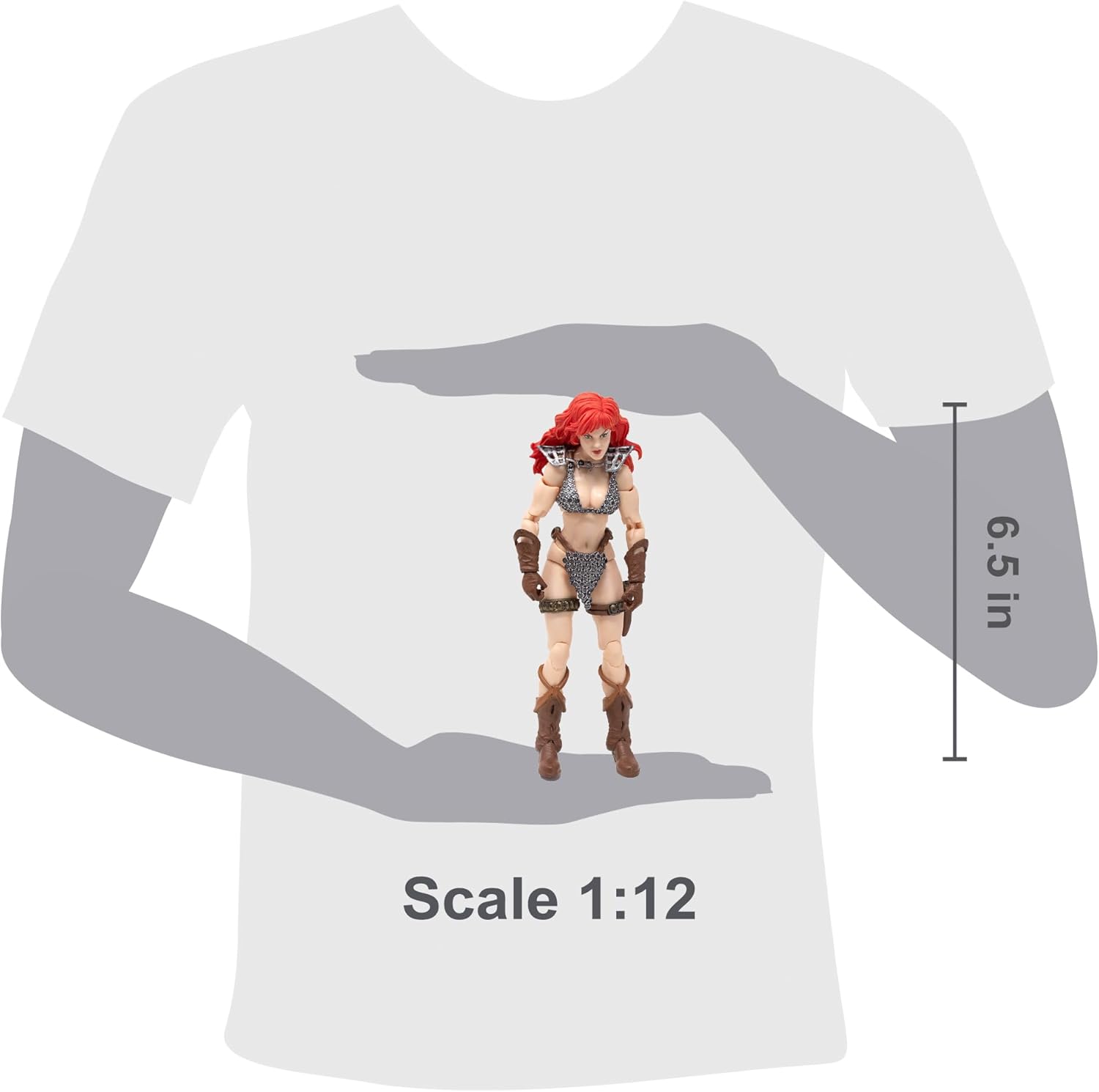 Boss Fight Studio Epic H.A.C.K.S. Red Sonja Deluxe Action Figure – Highly Articulated Collectible, Customizable Figurine with Complete Accessories, Armor, and Interchangeable Parts – 1:12 Scale