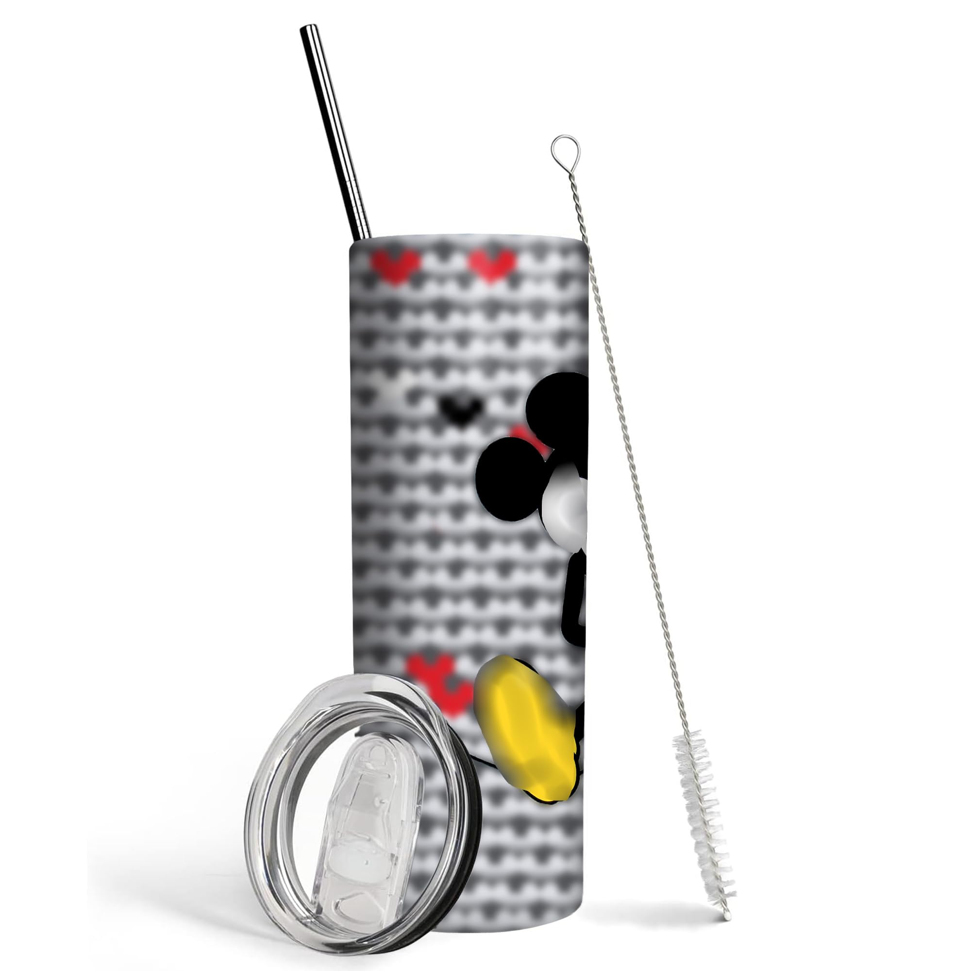 Hualvbul Cartoon 20 Oz Stainless Steel Skinny Tumbler Leak Proof Tumbler with Straw and Lid, Travel Coffee Mug for Home Outdoor, Thermal Cups for Hot