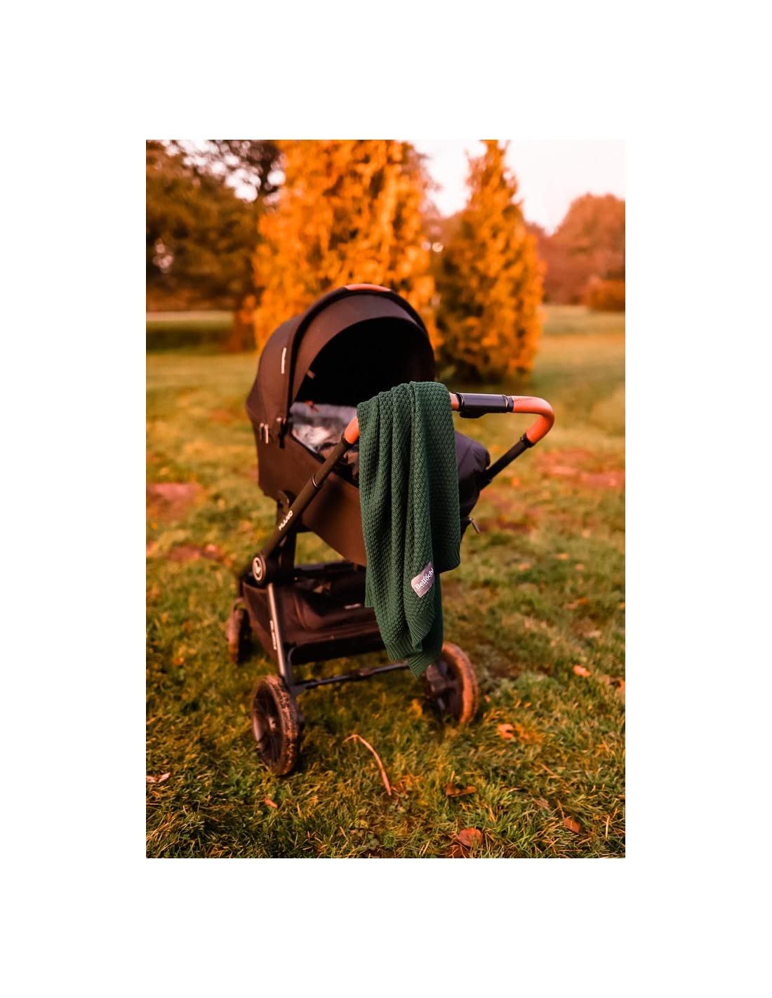 Bellochi Manta de Bambu para Bebe - Acogedor Mantita para Chica o Chico - Suave Aireado Verano Manta Bebe Recien Nacido - Hecha a Mano - 100x80 cm (Emerald)