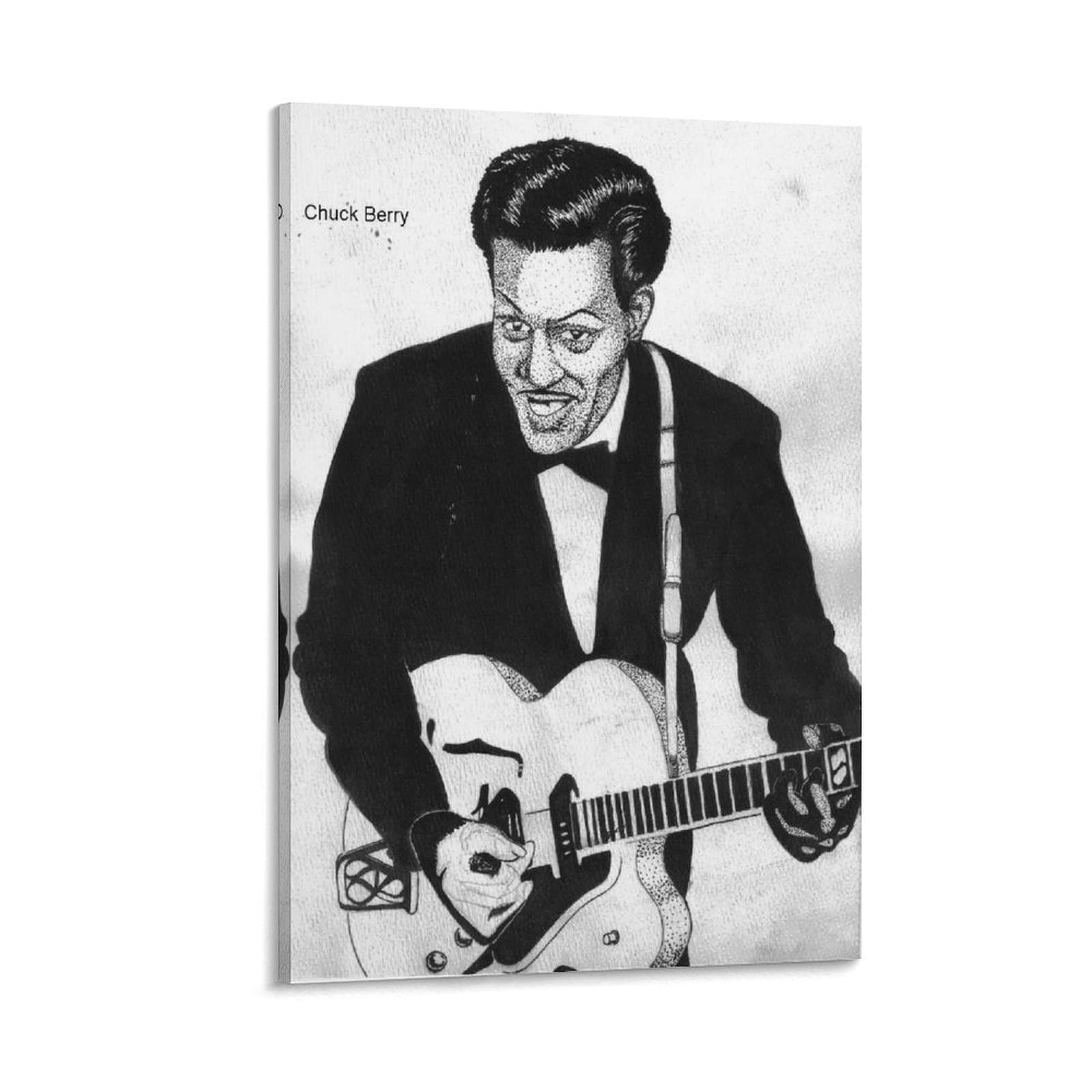 BEBUSHWall Prints Chuck Berry Concert Poster 80s Posters Hippie Room Decor Wall Art Paintings Canvas Wall Decor Home Decor Living Room Decor Aesthetic Prints 08x12inch(20x30cm) Frame-Style