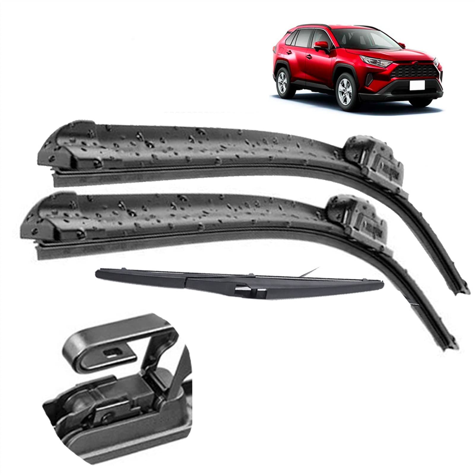 Juego De Escobillas Limpiaparabrisas Delanteras Y Traseras De 26 "16" 12 ", Cepillos Para Ventana De Parabrisas De Coche Para Toyota RAV4 XA50 2019 2020 2021 Parabrisas