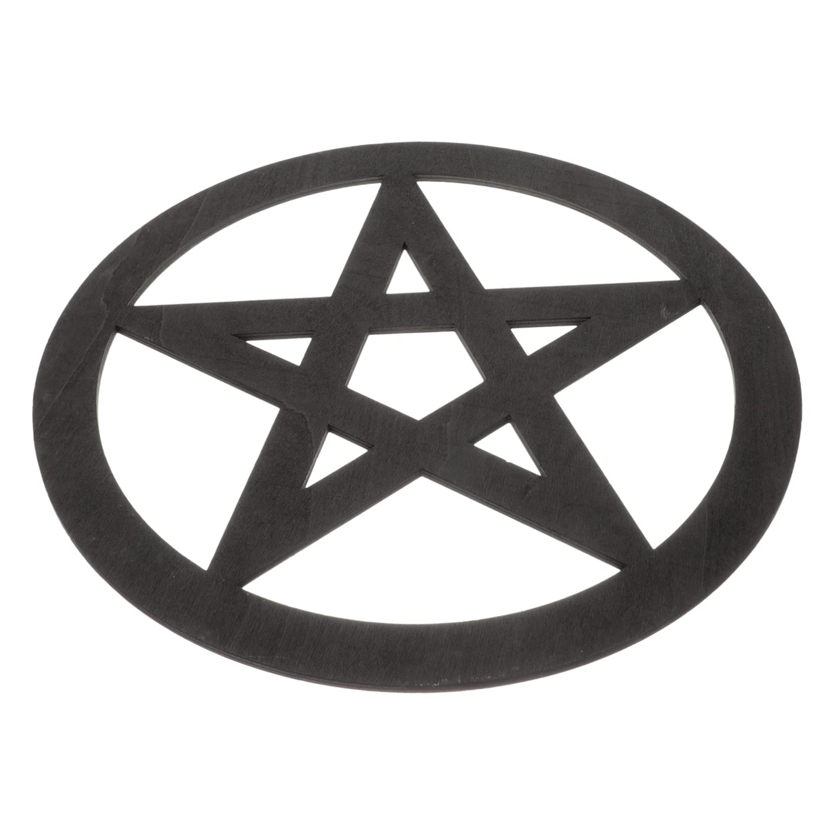 Pentacle en bois sculpté Cabilock, décoration d'autel païen raffinée