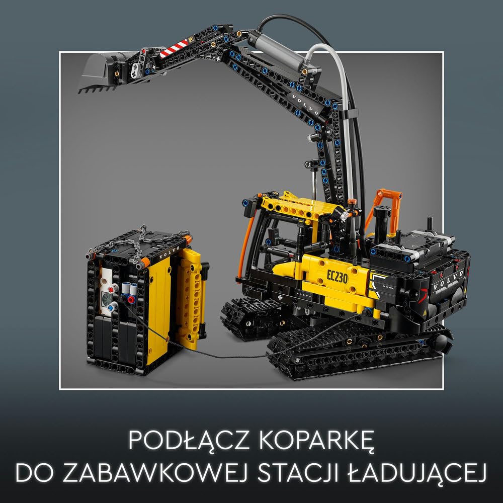 LEGO Technic Ciężarówka Volvo FMX i koparka EC230 Electric, Zabawka dla Dziecka do Zbudowania, Maszyny Budowalne dla Fana Inżynierii, Pomysł na Prezent dla 10-latka, dla Chłopca i Dziewczynki, 42175