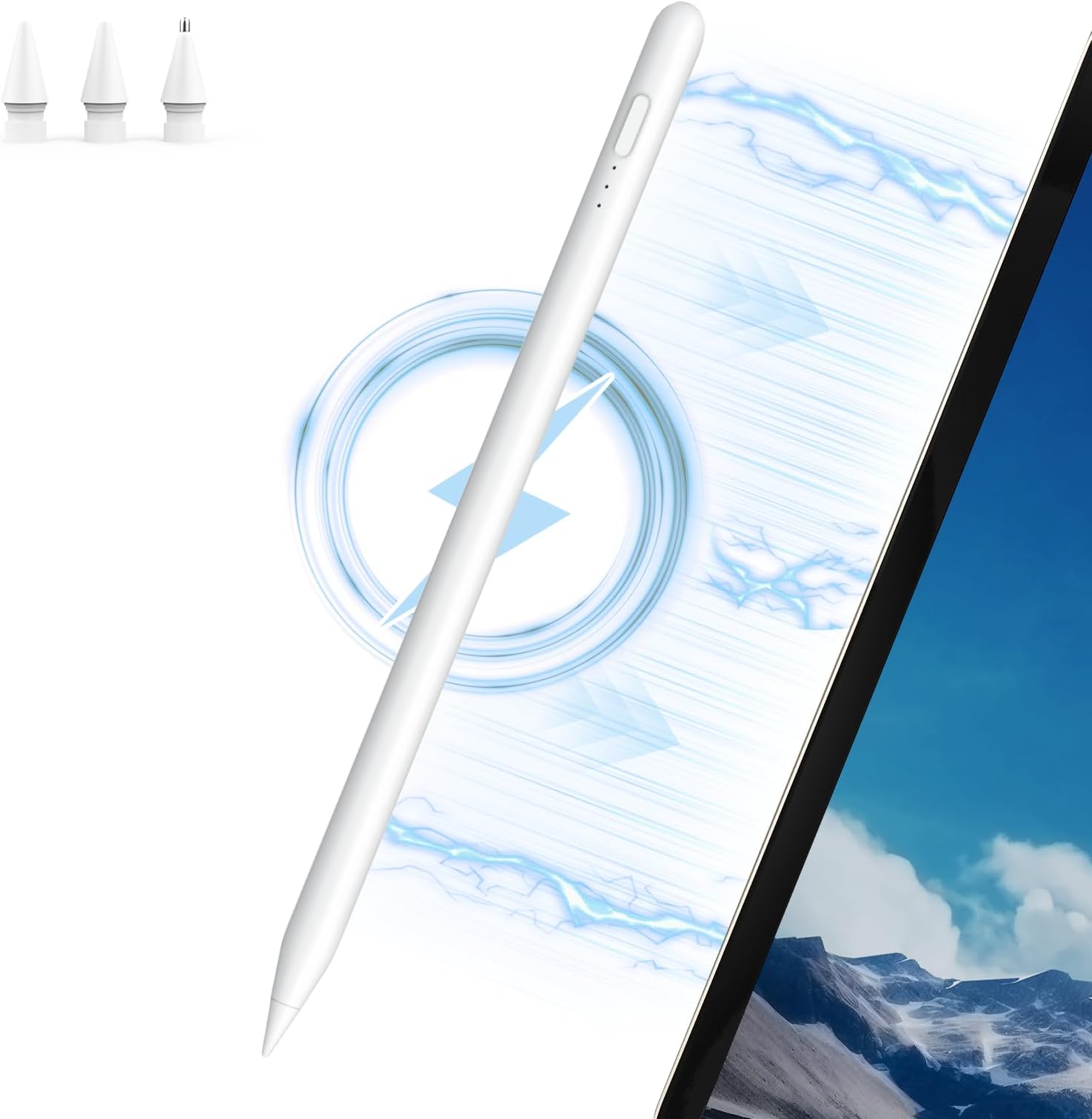 iPad Pencil 2nd Generation Magnetic Wireless Charging, 15 mins Fast Charge Stylus Pen for Apple iPad 2018-2024, iPad Air 3/4/5, iPad Mini 5/6, iPad 6/7/8/9/10, iPad Pro 11" 1/2/3/4, iPad Pro 12.9"