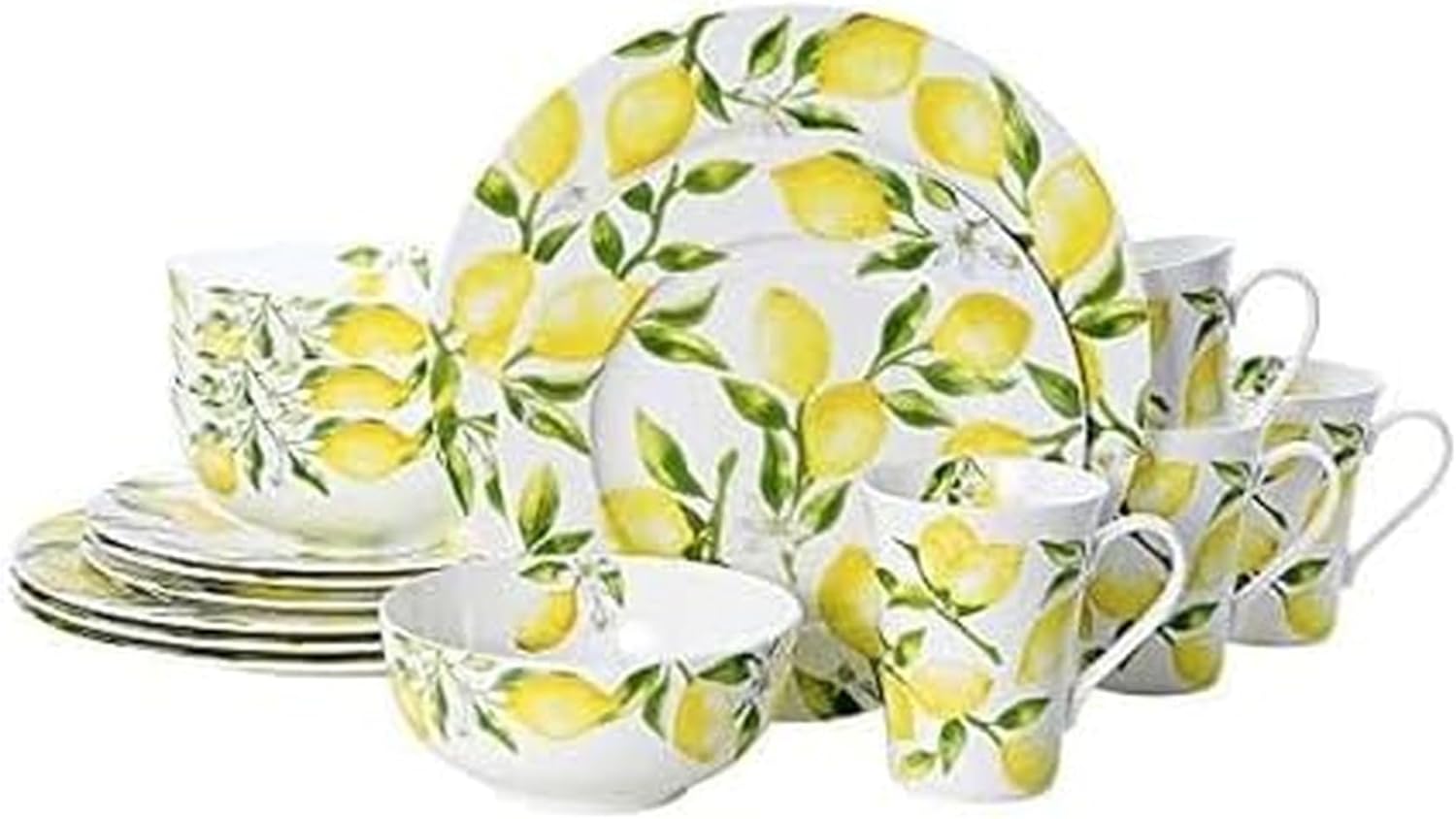 Mikasa Lemons 16-Piece Dinnerware Set, Service For 4, Multicolor