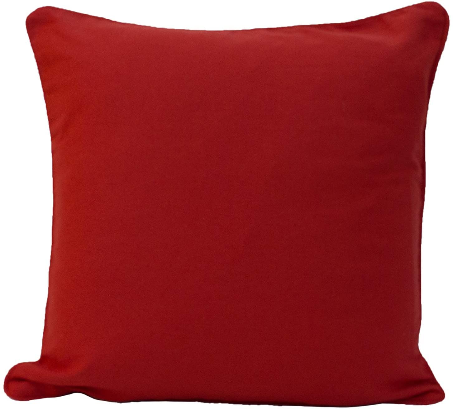 ARLINENS Set of 2 Plain Cotton Cushion Cover Soft Decorative Square Cushion Covers throw Pillow cases, Home Decor Decoration For Sofa couch Bed & Chair With Invisible Zipper in (16x16, Red)