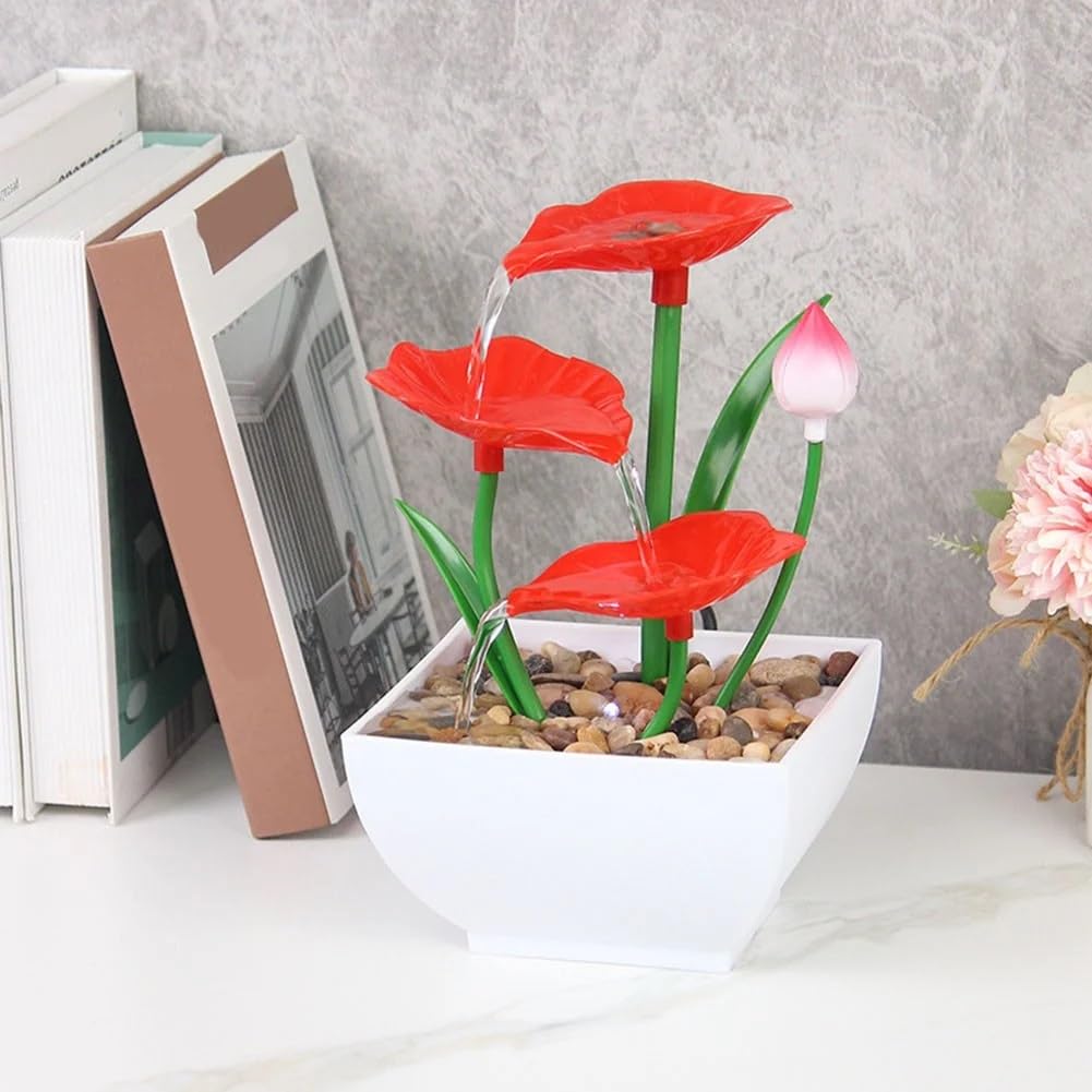 HOME ELEMENTS Water Fountain for Home Decor Tabletop Indoor Desktop Showpiece Fountain Zen Water Fountain for Living Room Bedroom Office Housewarming Gift Meditation Relaxation -15x13x24.5cm (FT_011)