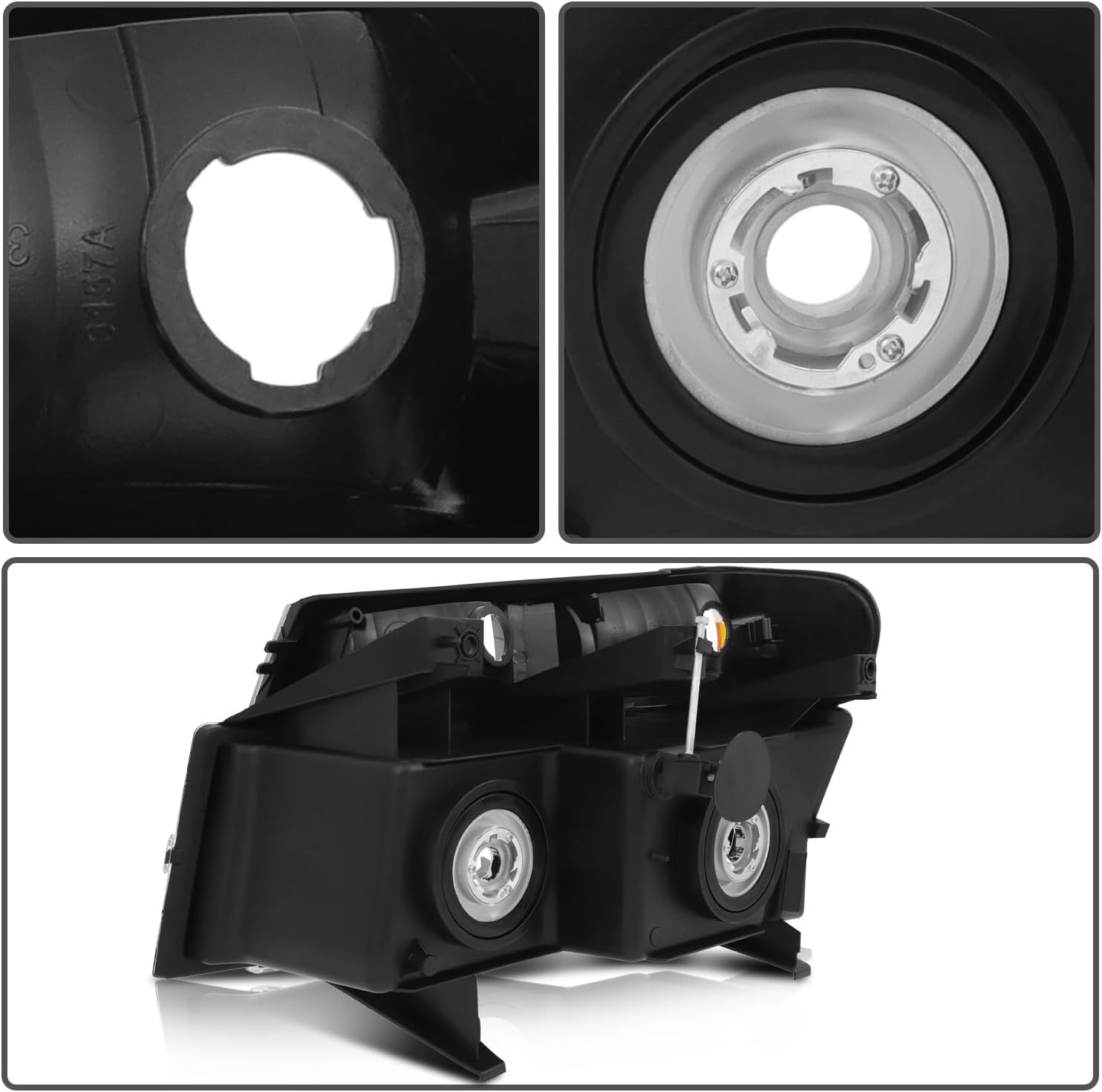 cciyu Headlight Assembly For Chevy Colorado 2004-2012,For GMC Canyon 2004-2012,For Isuzu i-280/i-350 2006 Chrome Housing Amber Reflector Clear Lens Headlamps