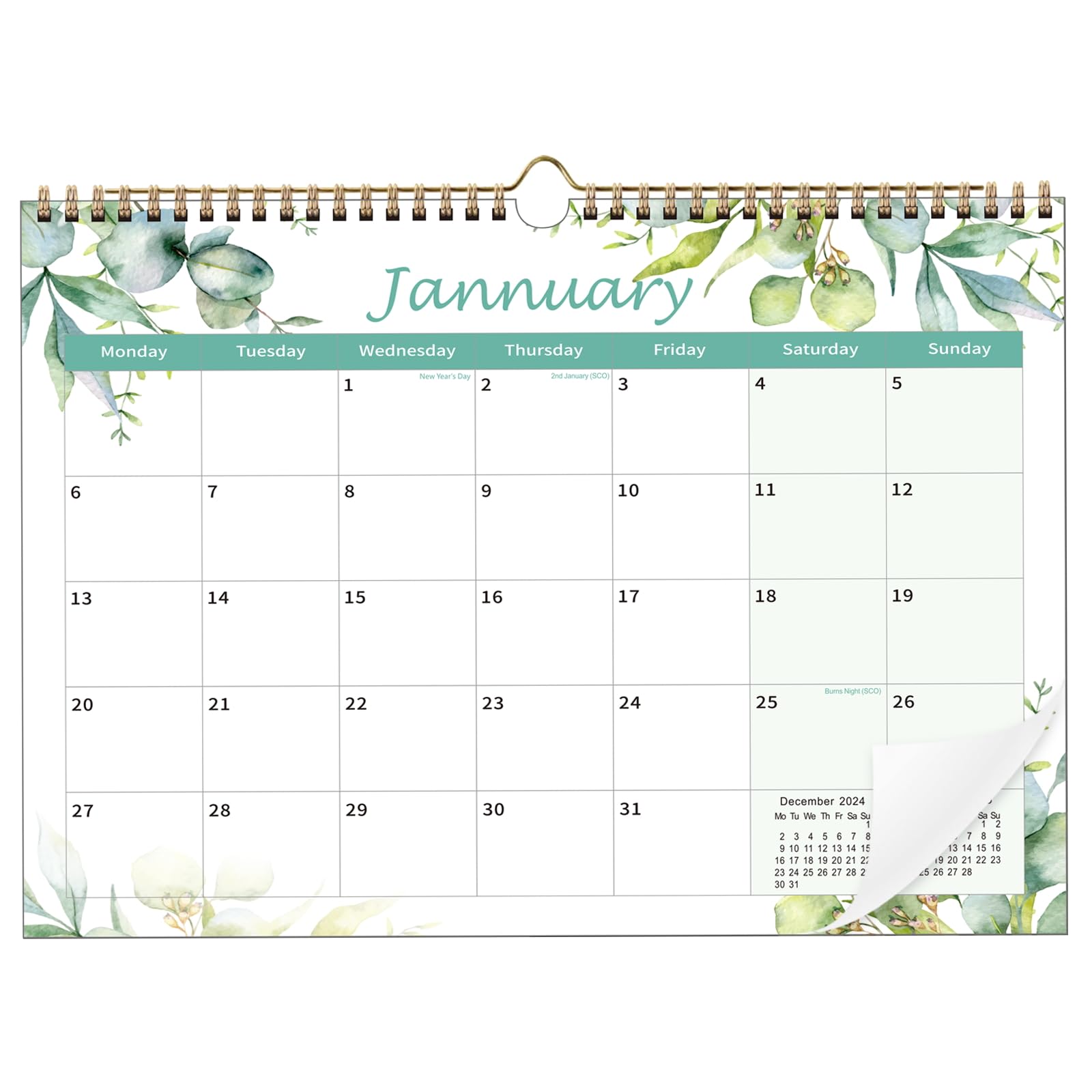 Wall Calendar 2025 UK - 2025 Calendar Month to View A4 Landscape(30 x 21 cm) from Jan 2025 To Dec 2025, Monthly Calender for Home Office Planning Orgnizing