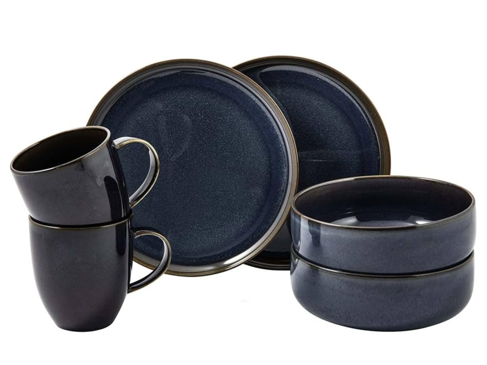like. by Villeroy & Boch Crafted Denim Frühstücks-Set, 6 tlg., für 2 Personen, blau