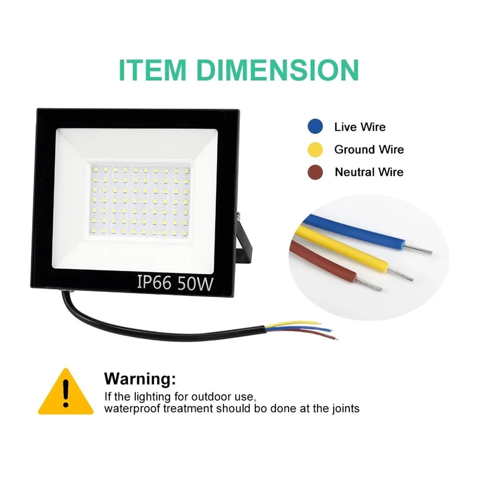 Światło ciekłokrystaliczne Światło halogenowe LED Pir czujnik ruchu 100W zewnętrzny wodoodporny reflektor reflektor światło uliczne kinkiet oświetlenie ogrodowe Super jasne i energooszczędne(50W)