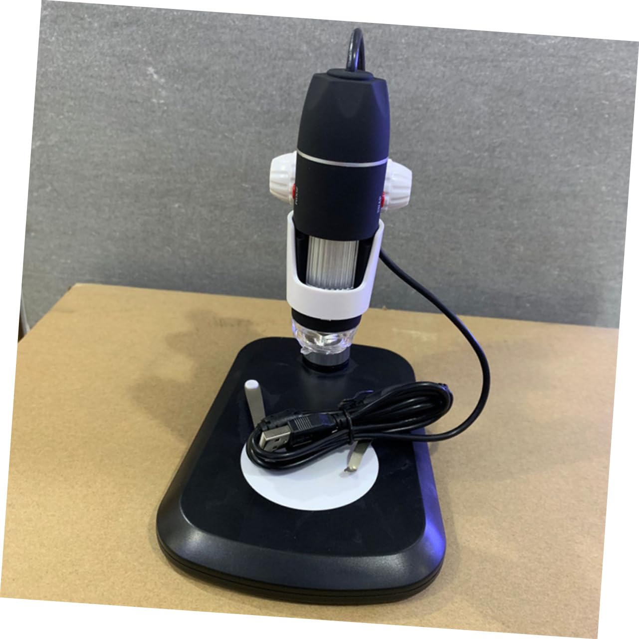 PartyKindom Microscopio Elettronico Portatile Digitale 1600x Luce LED Regolabile e Interfaccia Usb, per Gioielli e Calligrafia, Nero Abs