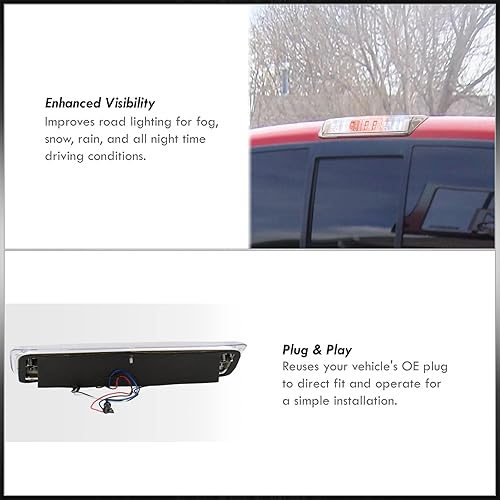 Miniatura 5 de AJP Distributors Trasero techo superior de carga LED 3RD tercera luz de freno trasera lámpara de parada barra compatiblereemplazo para F-150